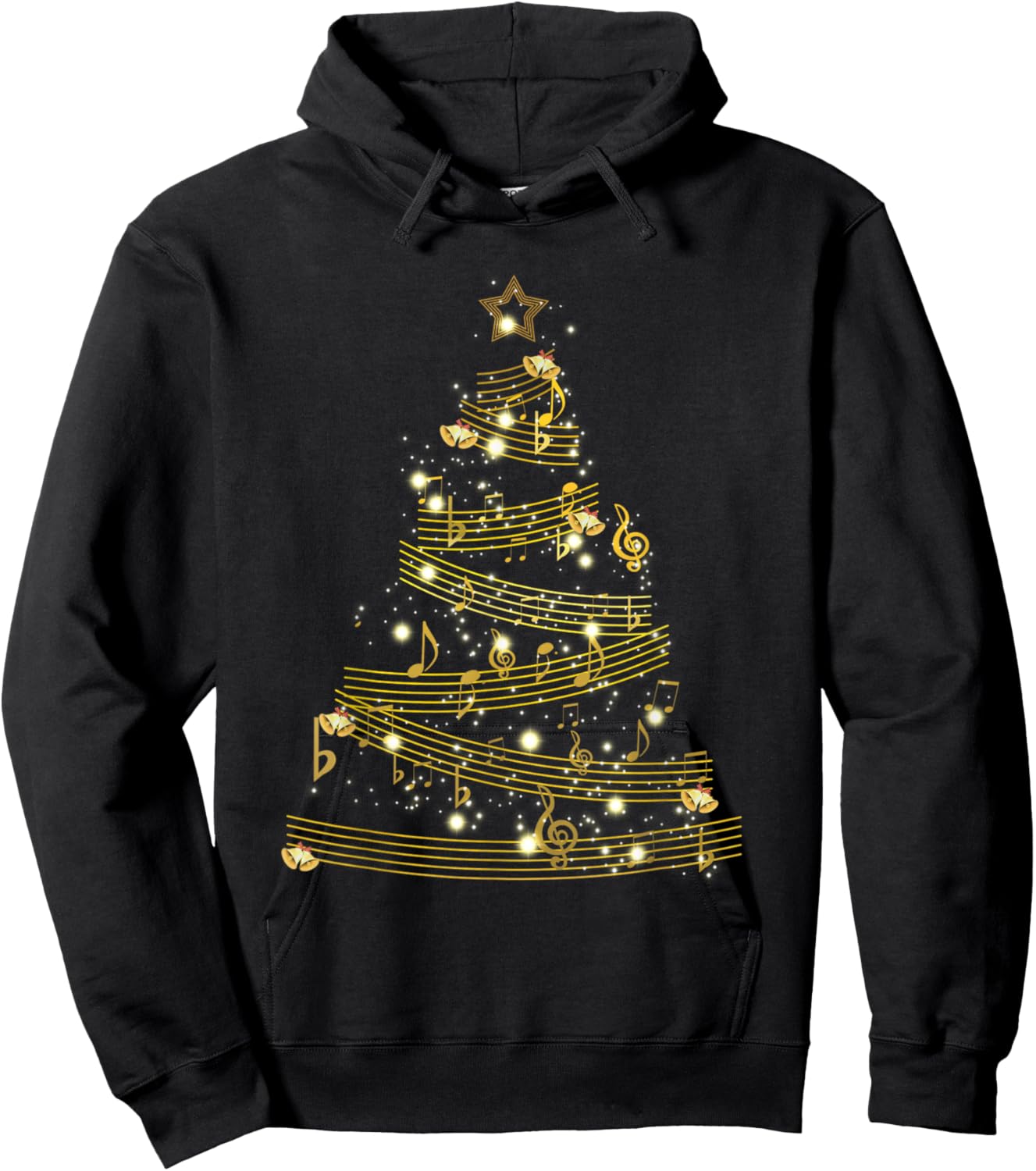 Handbell Christmas Tree! Hand Bell Choir Ringers Holiday Hoodie - Hoodie | Black