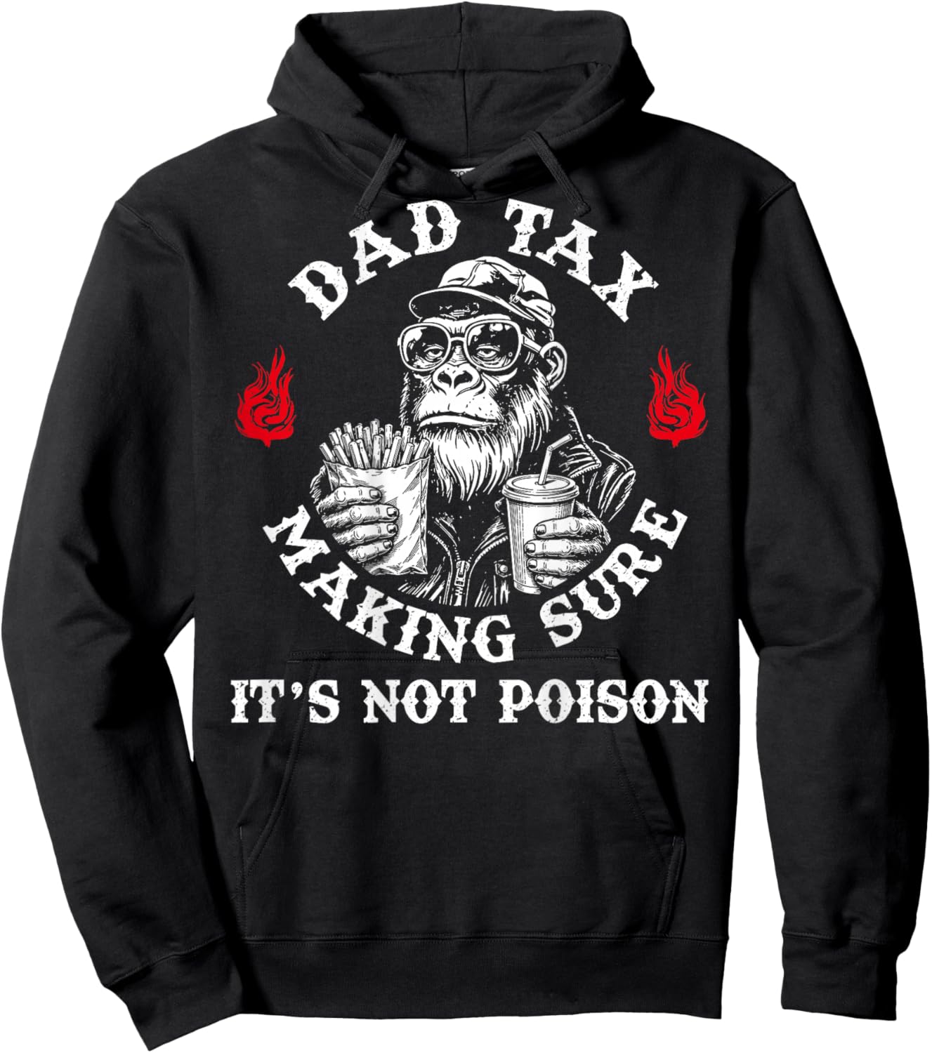Dad Tax Making Sure It's Not Poison Fathers Day (ON Back) Hoodie - Hoodie | Black