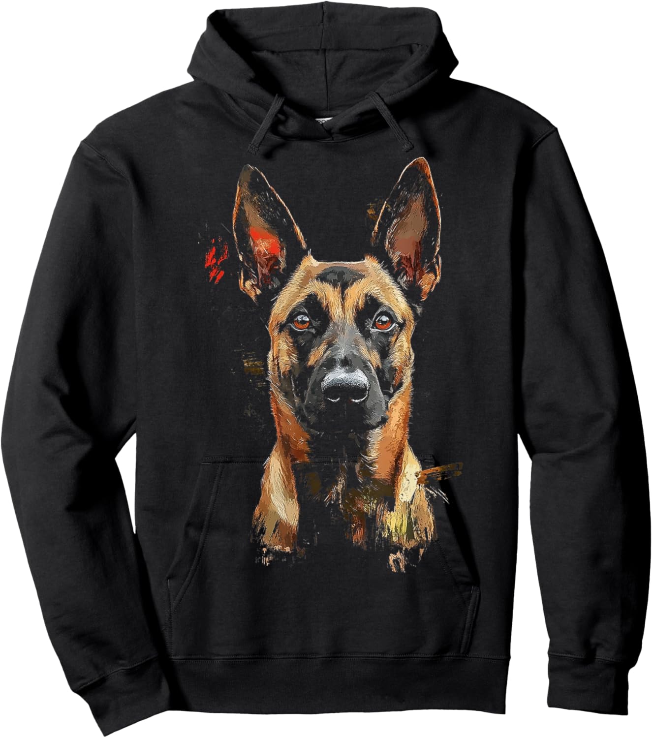 Belgian Malinois Dog Motif Pet Artwork Belgian Malinois Women Kids Hoodie - Hoodie | Black