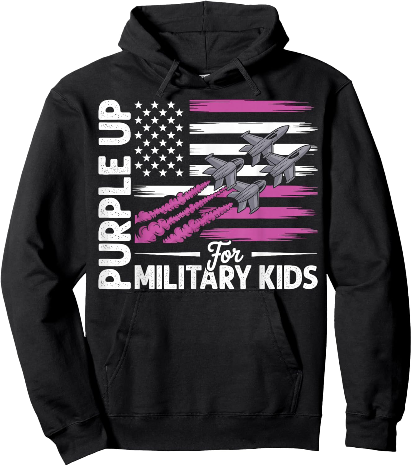 Purple Up for Military Kids Military Child Month Hoodie - Hoodie | Black