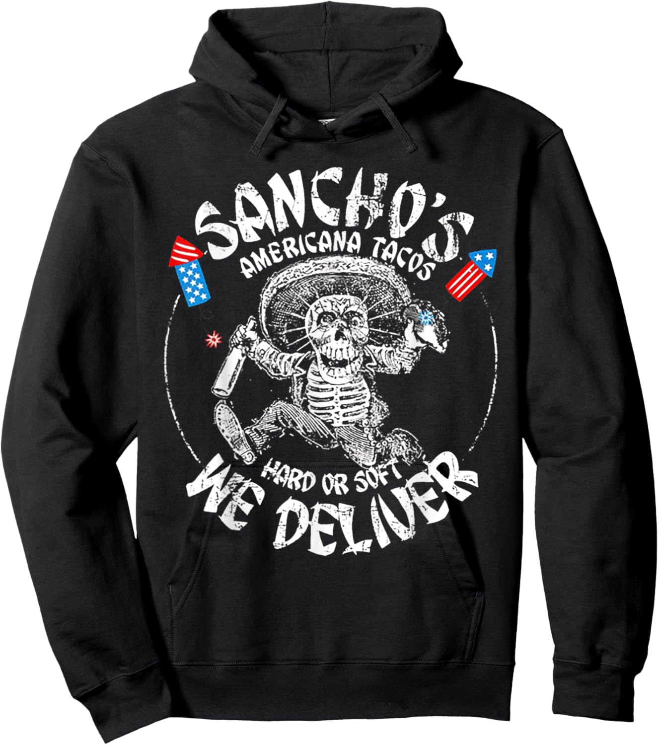 Sancho's Americana Tacos 4th Of July Hoodie - Hoodie | Black