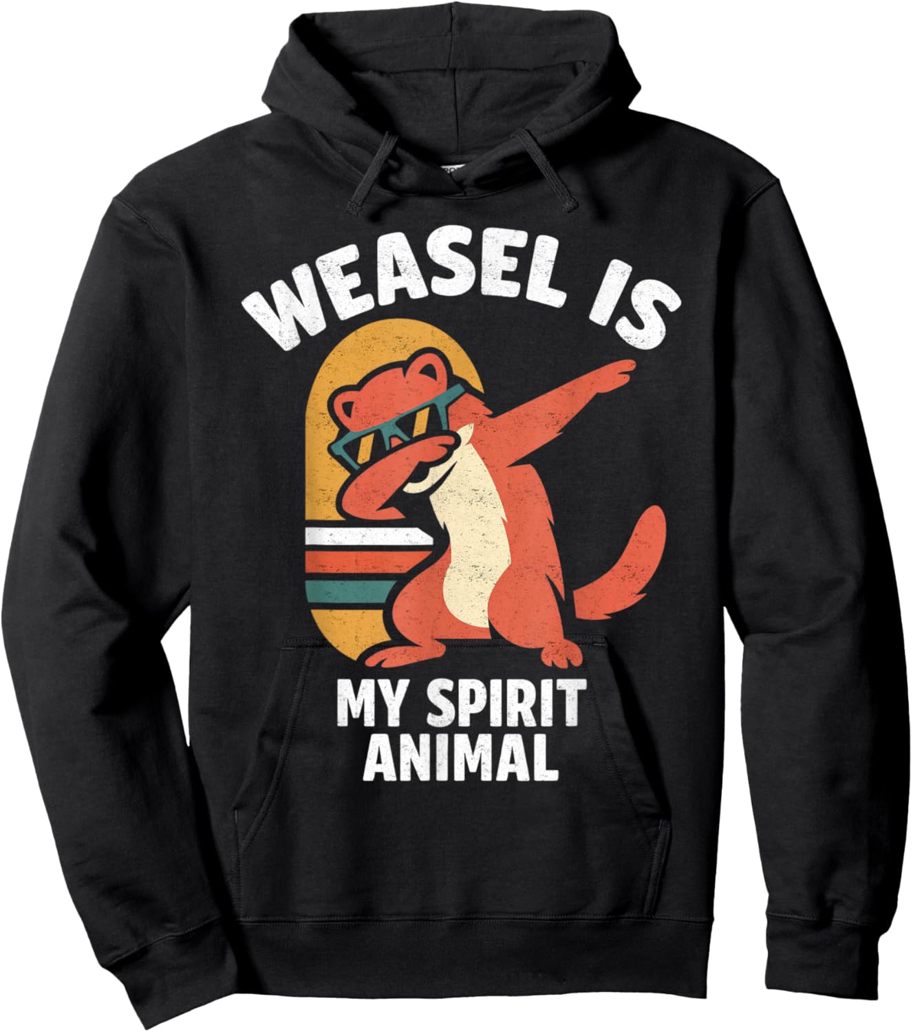 Retro Dabbing Weasel is My Spirit Animal Vintage Hoodie - Hoodie | Black