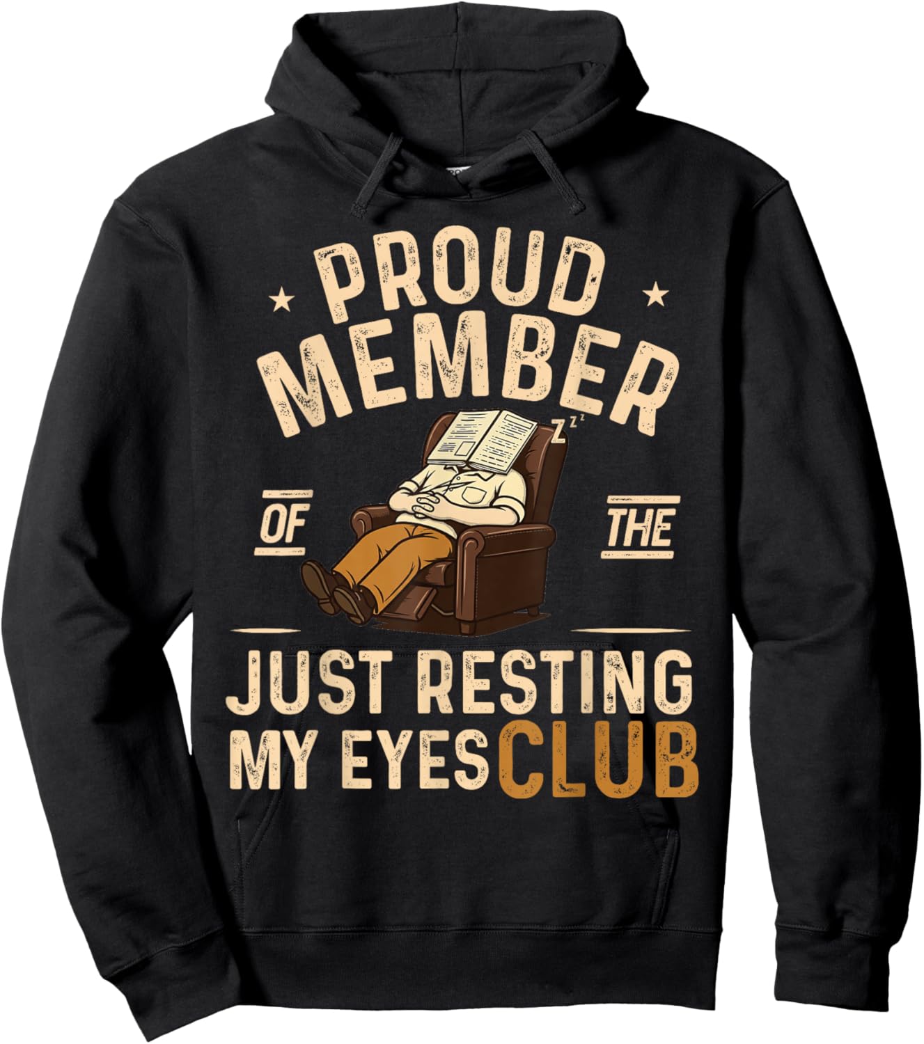 Father's Day I'm Resting My Eyes Club Funny Sleeping Dad Hoodie - Hoodie | Black