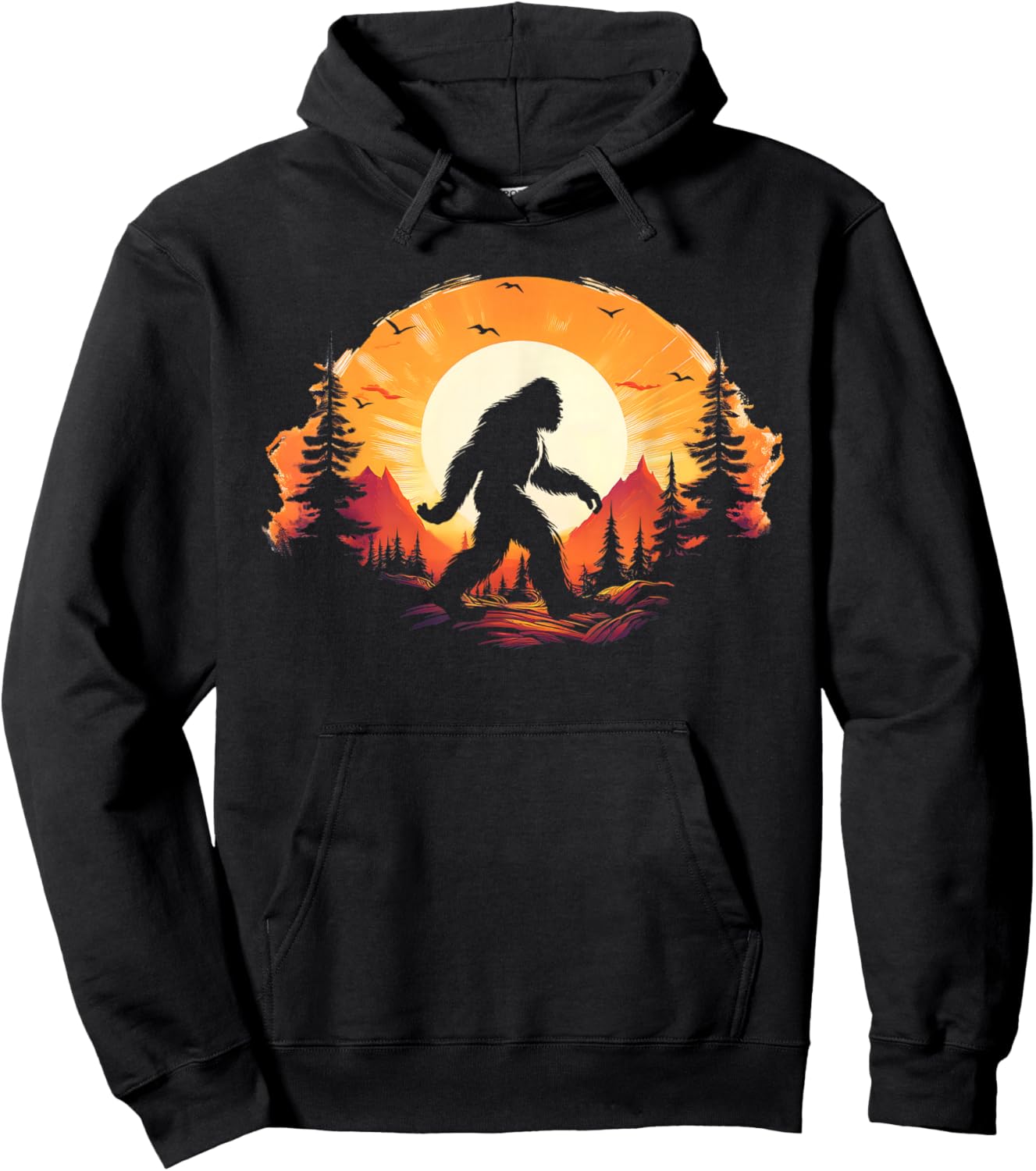Bigfoot Believer Silhouette Sasquatch Hide And Seek Hoodie - Hoodie | Black