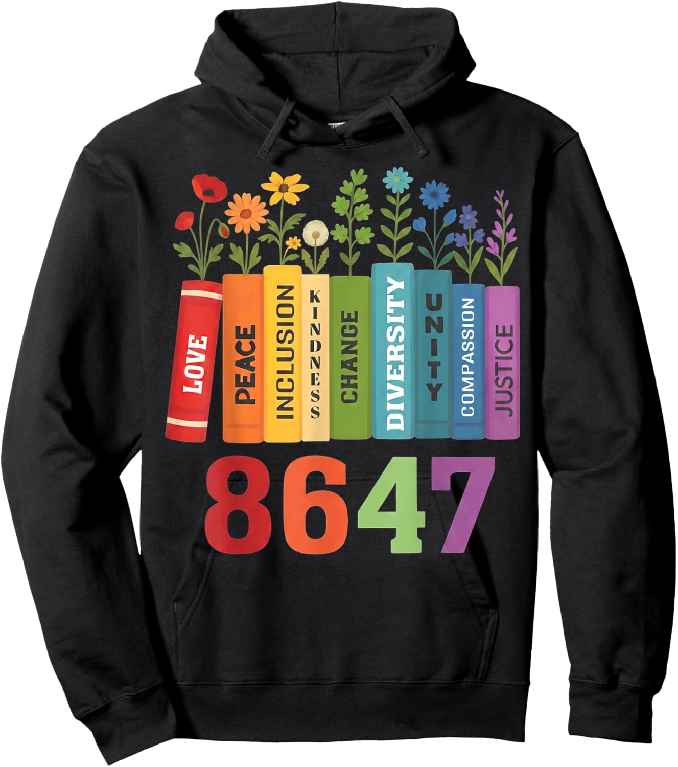 Retro Vintage 86 47 Floral 8647 Hoodie - Hoodie | Black