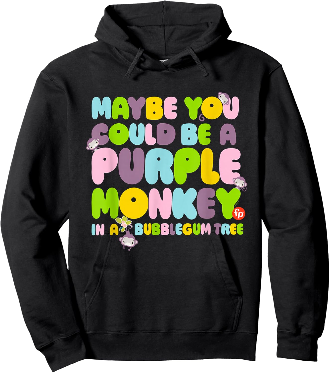 Fisher-Price Purple Monkey - Maybe You Could Be Hoodie - Hoodie | Black