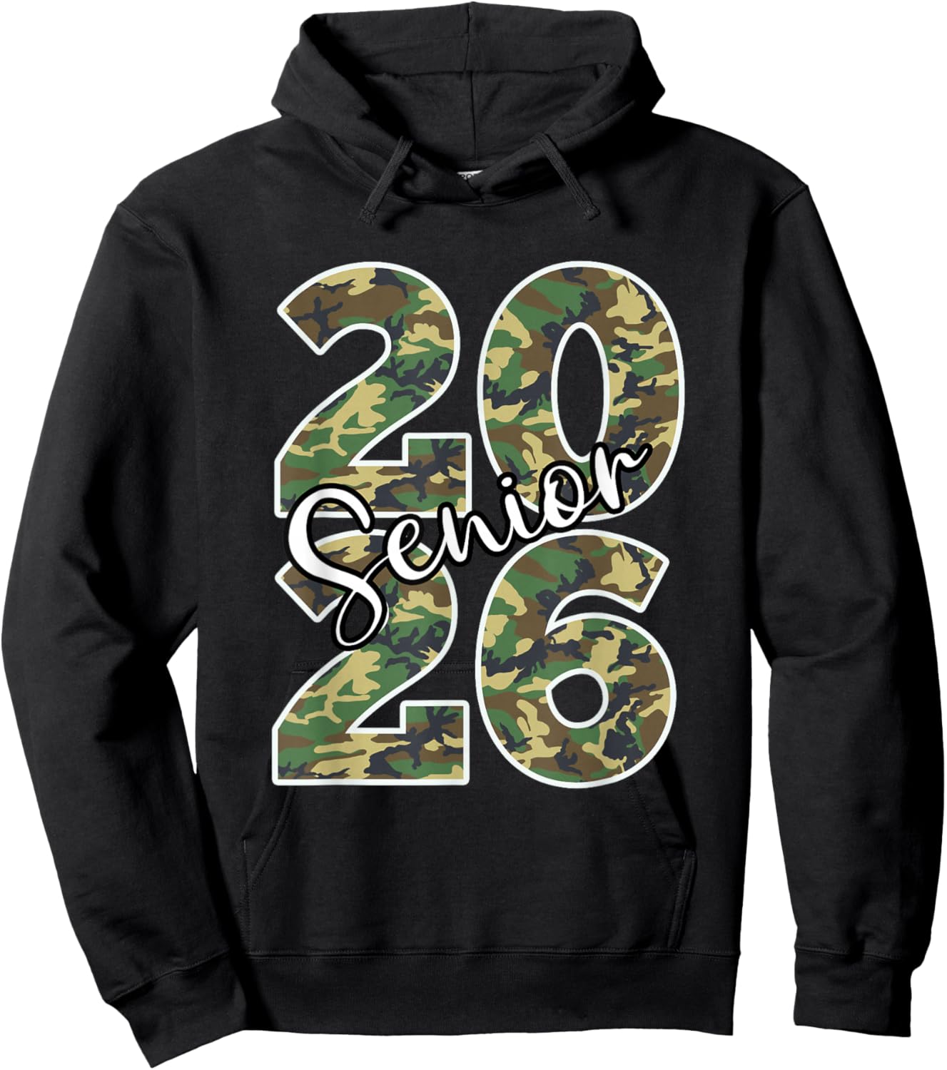 Senior Class of 2026 Camo Hoodie - Hoodie | Black