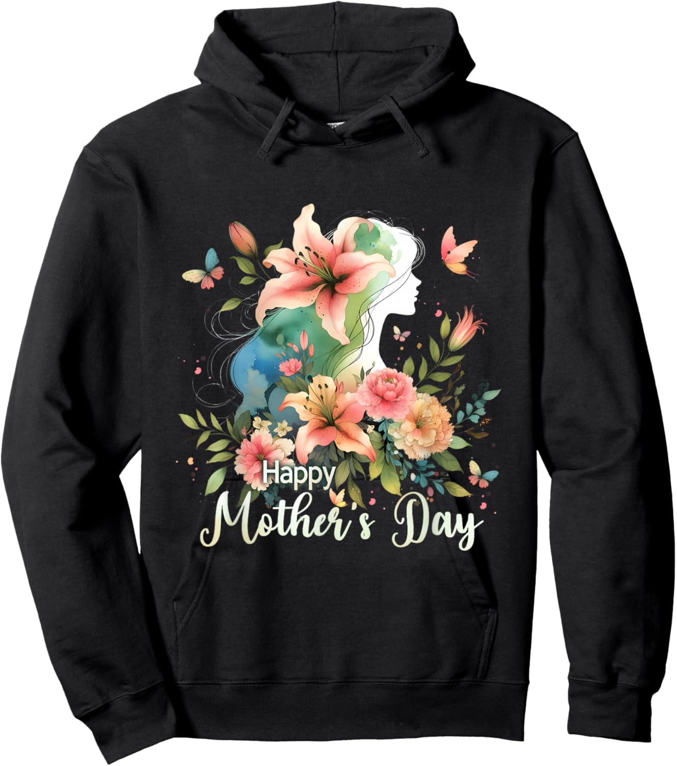 Mom Mama Mother 2026 Flowers Happy Mother’s Day Hoodie - Hoodie | Black