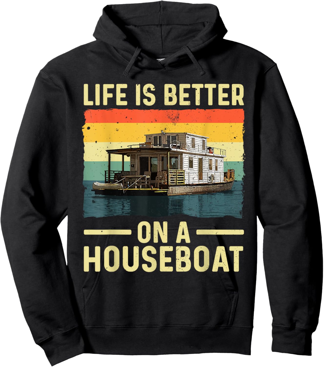 Cool Houseboat Design Women Boat Houseboat Captain Hoodie - Hoodie | Black