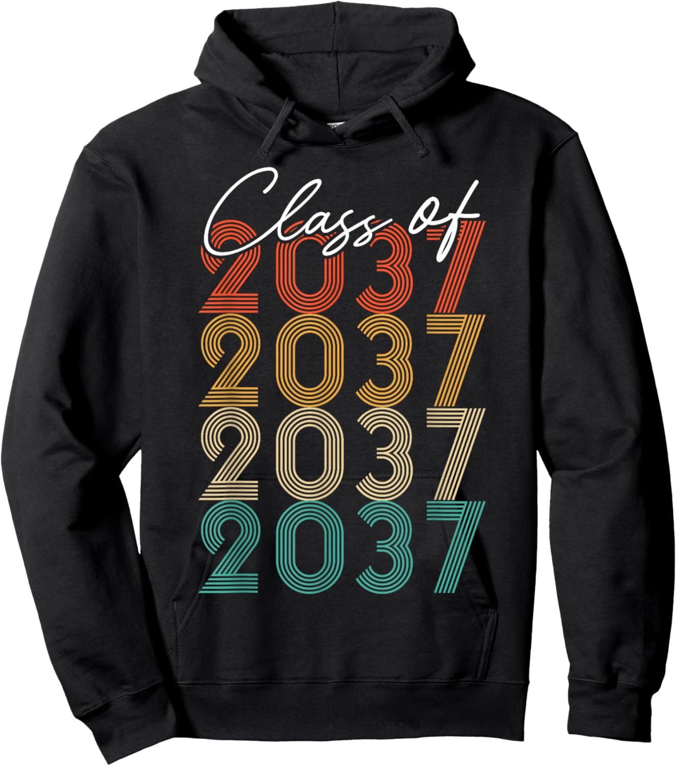 Class of 2037 Vintage Kindergarten To Graduation Hoodie - Hoodie | Black