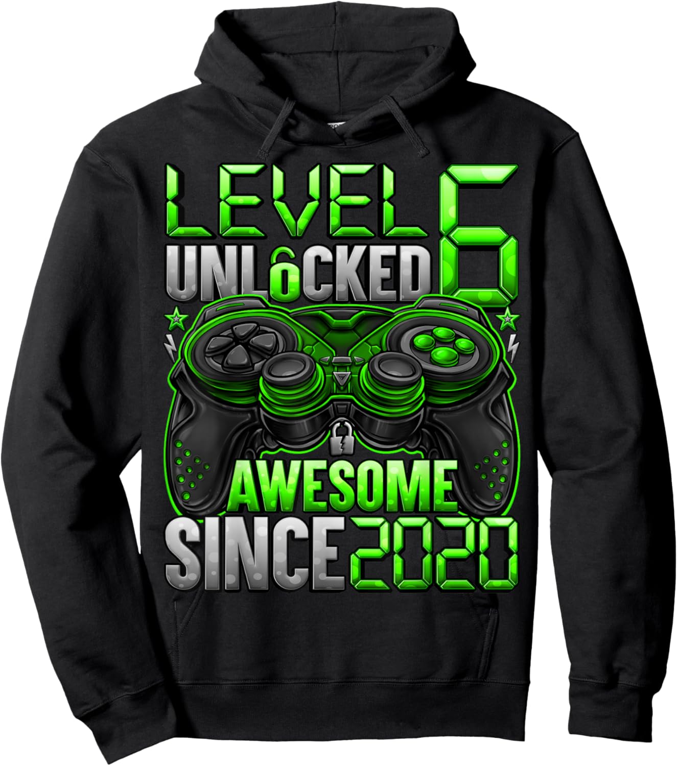Level 6 Unlocked 6 Year Old Gifts for Boys 6th Birthday Boy Hoodie - Hoodie | Black