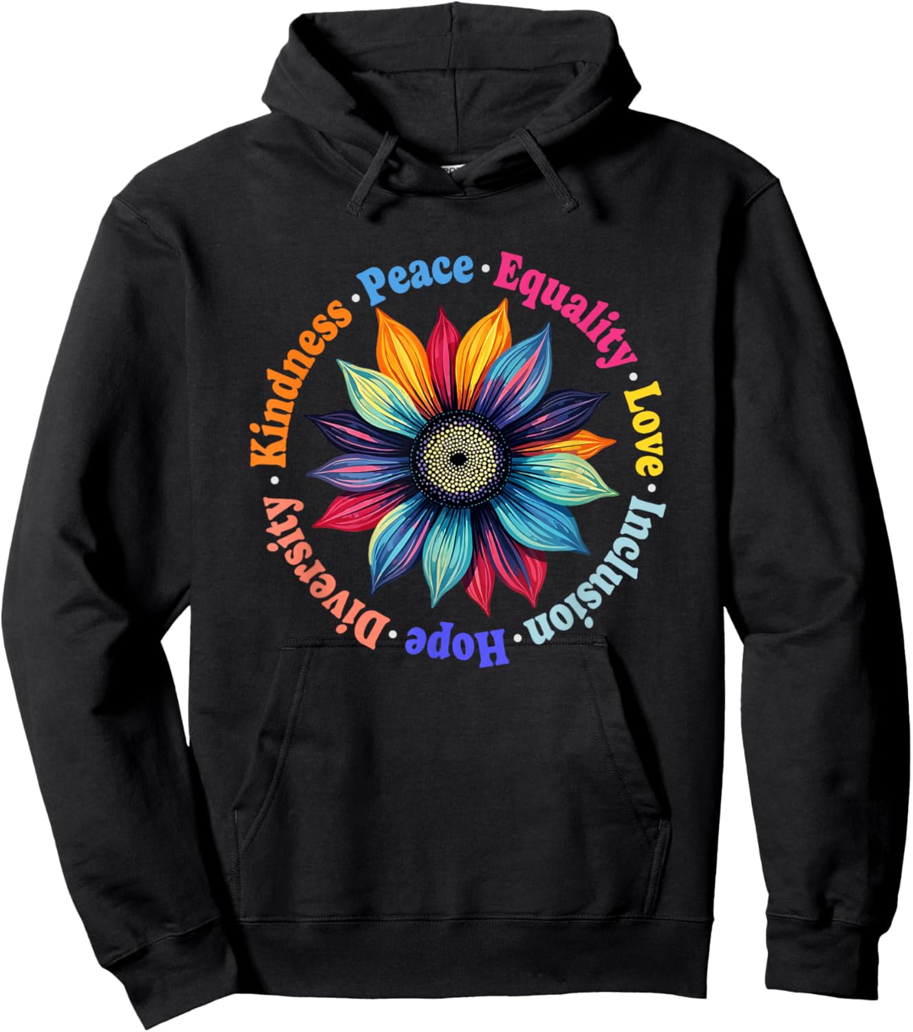 Kindness Peace Equality Love Hope Diversity Human Rights Hoodie - Hoodie | Black