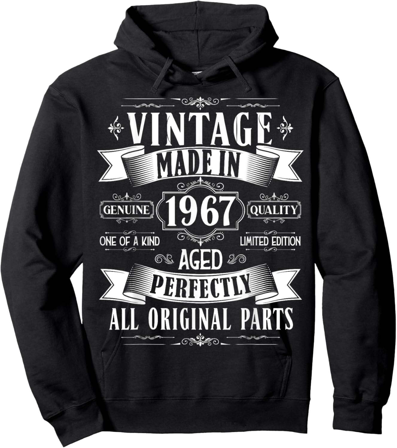 Vintage 58th birthday men Born 1967 58 years old Bday Hoodie - Hoodie | Black