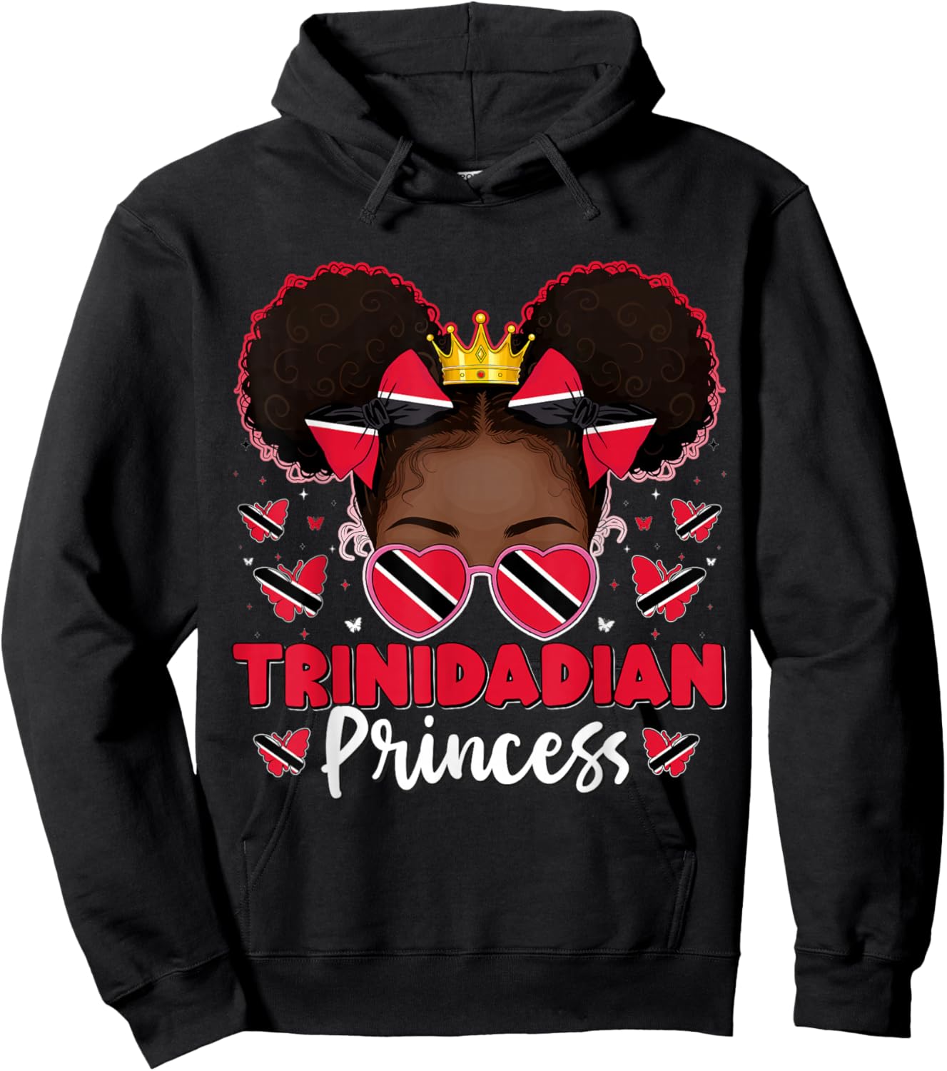 Trinidadian Princess Trinidad and Tobago Flag Trini Women Hoodie - Hoodie | Black