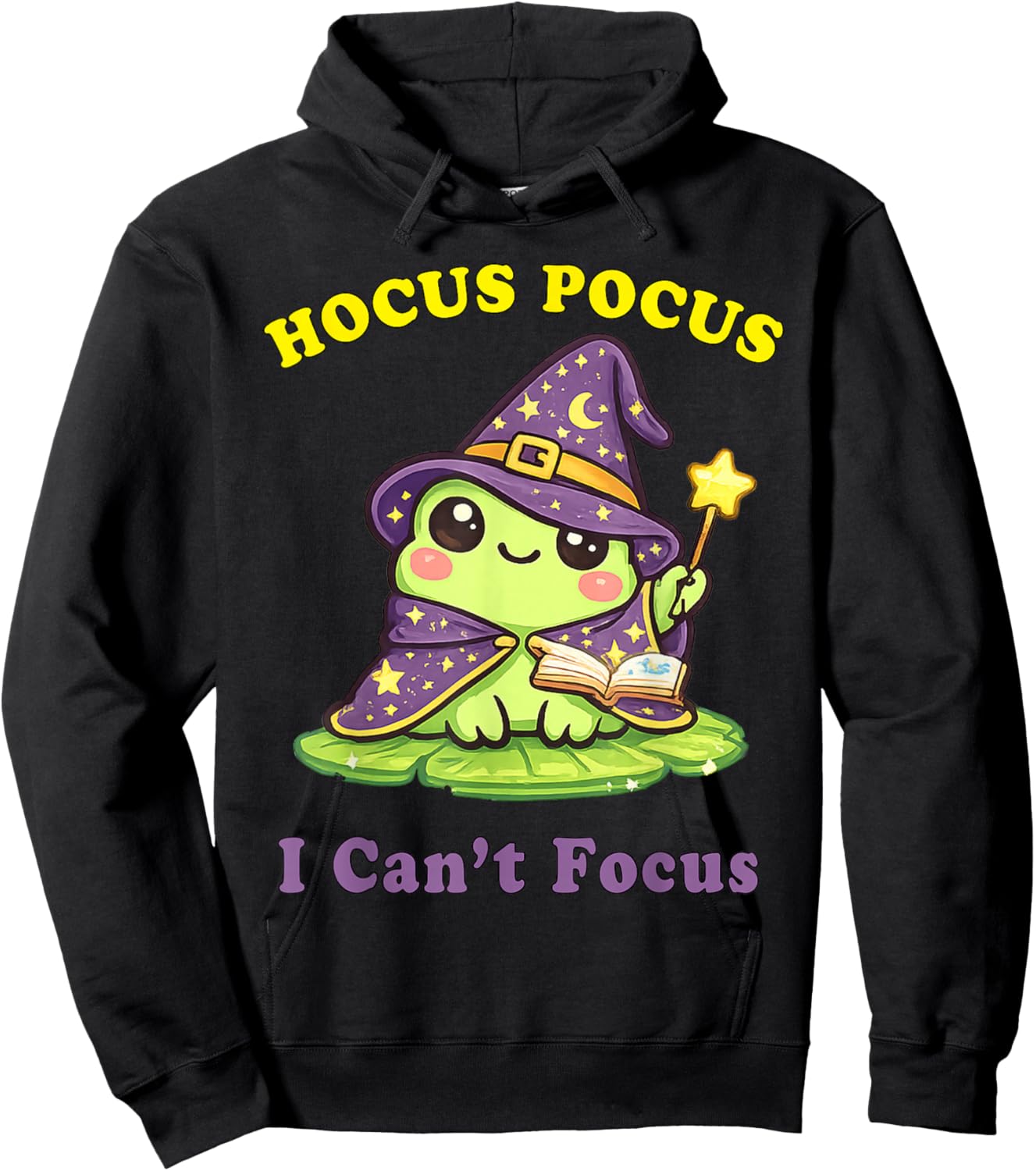 Humour TDAH Hyperactivité Trouble Hocus Pocus I Can't Focus Hoodie - Hoodie | Black
