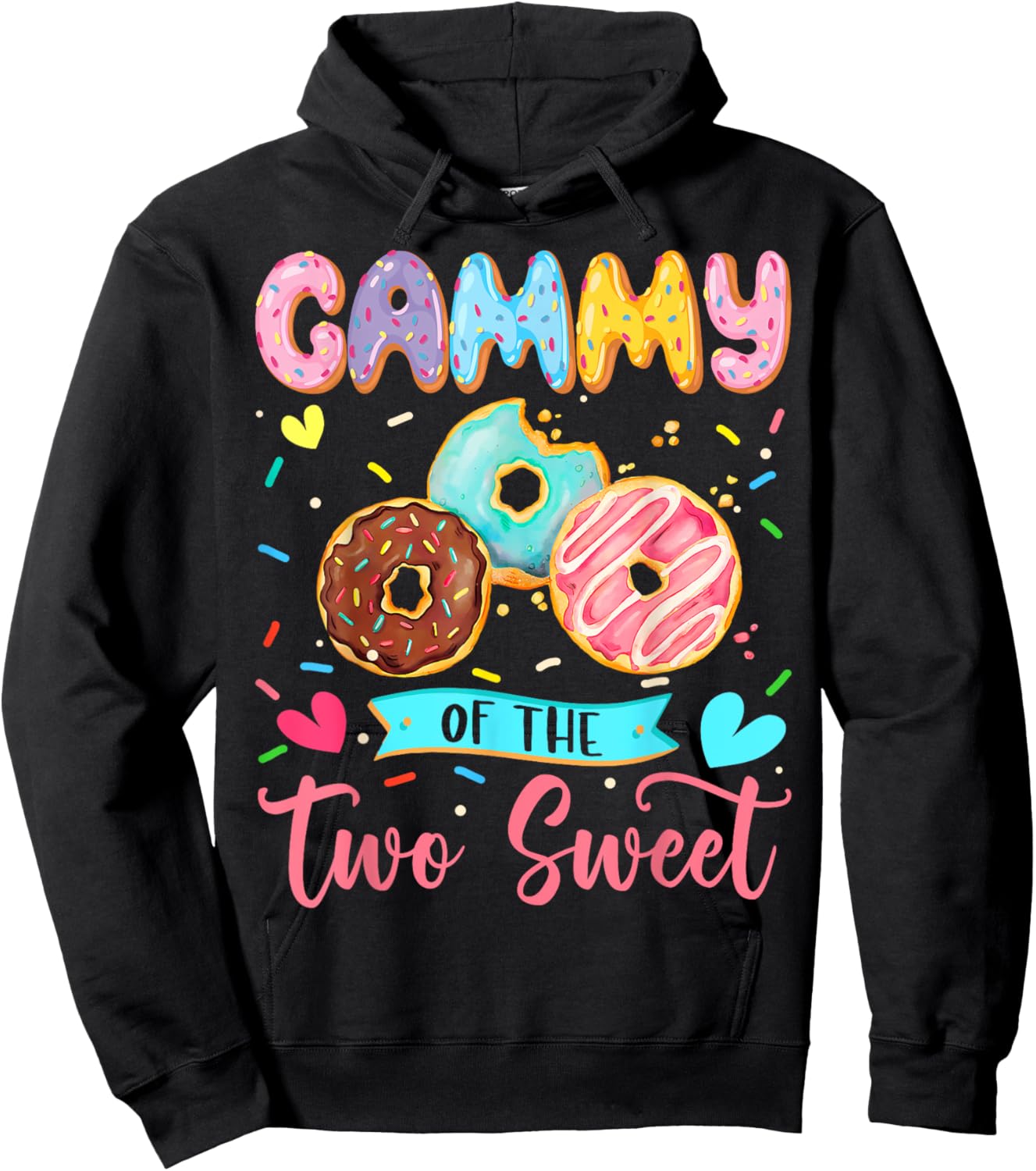 Gammy Of The Two Sweet 2Nd Birthday Girl Donut Matching Hoodie - Hoodie | Black
