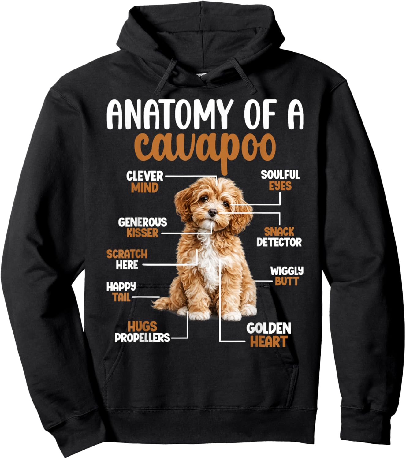 Anatomy of A Cavapoo Owner Cavapoo Lover Hoodie - Hoodie | Black