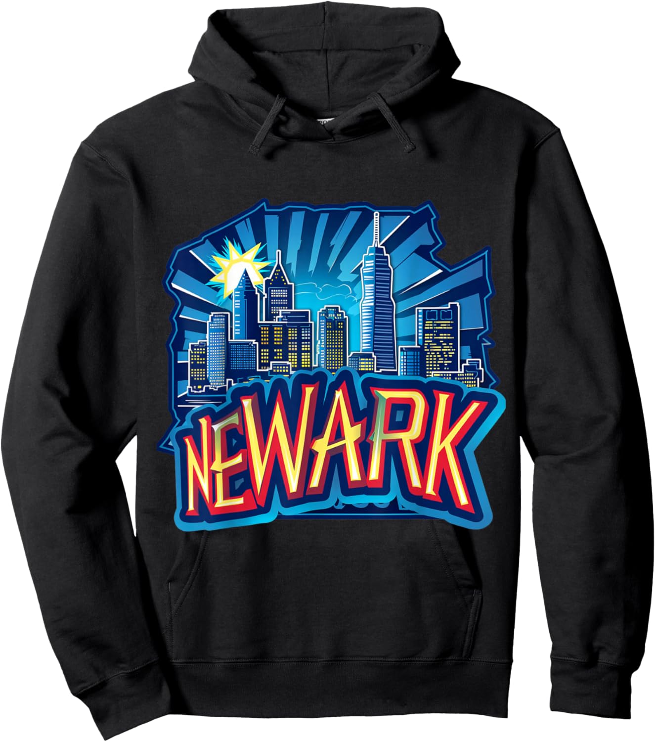 Newark New Jersey NJ Downtown Skyline City Pride Urban Vibes Hoodie - Hoodie | Black