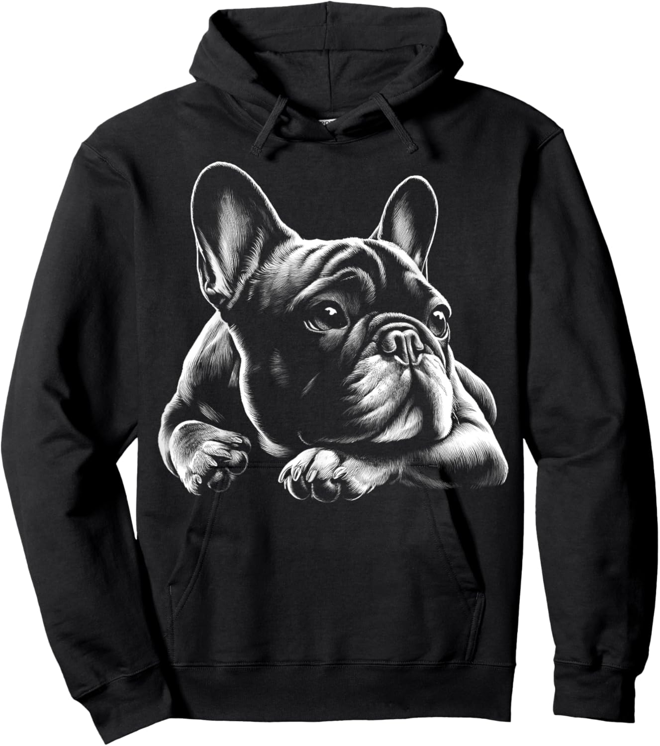 Sweet Dreamy French Bulldog in Lying Pose Women Kids Hoodie - Hoodie | Black