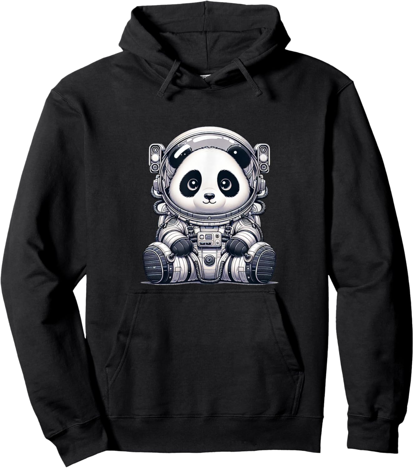 Cute Panda Astronaut Hoodie - Hoodie | Black