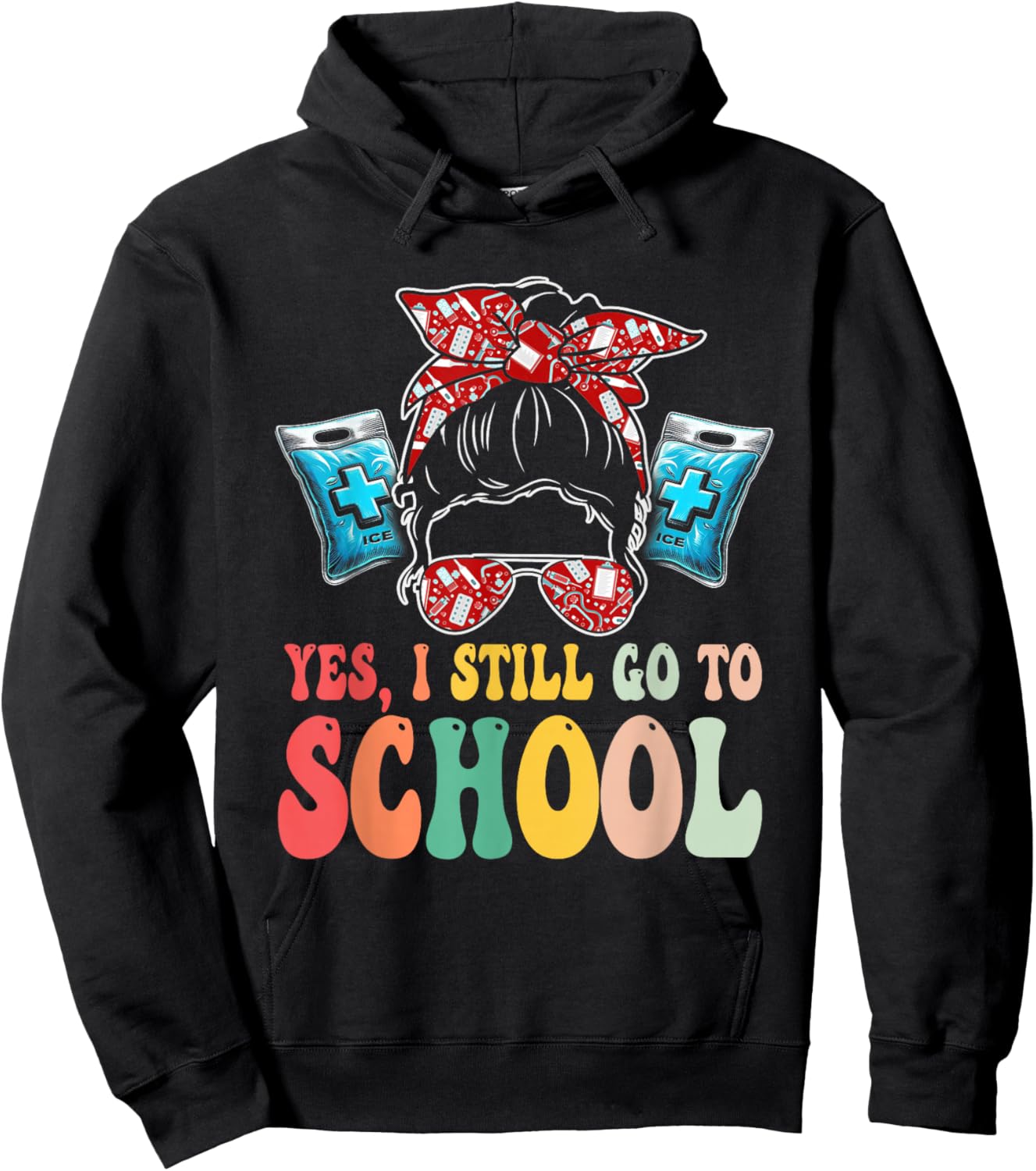 Funny School Nurse School Health Aide Hoodie - Hoodie | Black