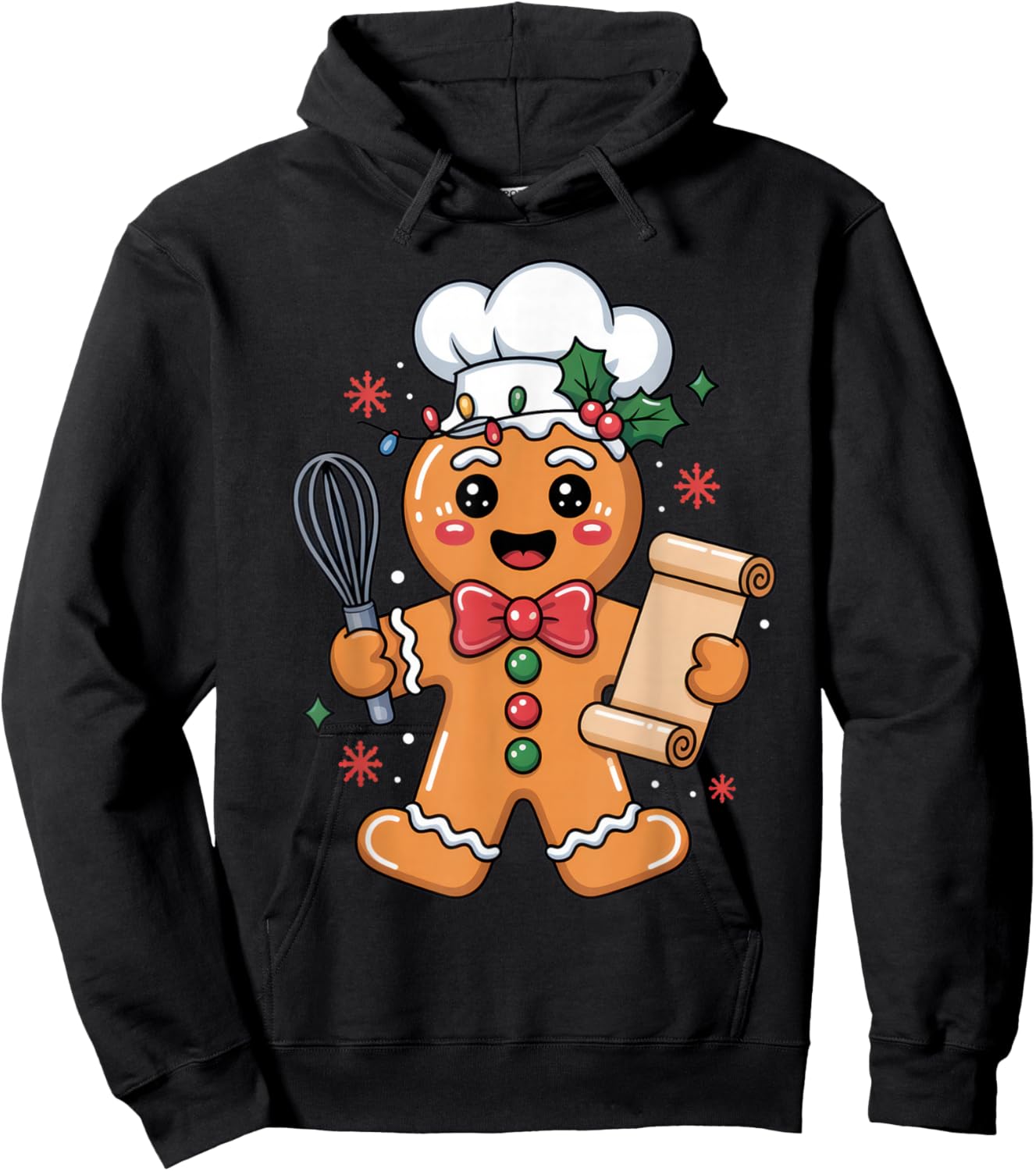 Gingerbread Chef Lovers Christmas Fun Holiday Season Apparel Hoodie - Hoodie | Black