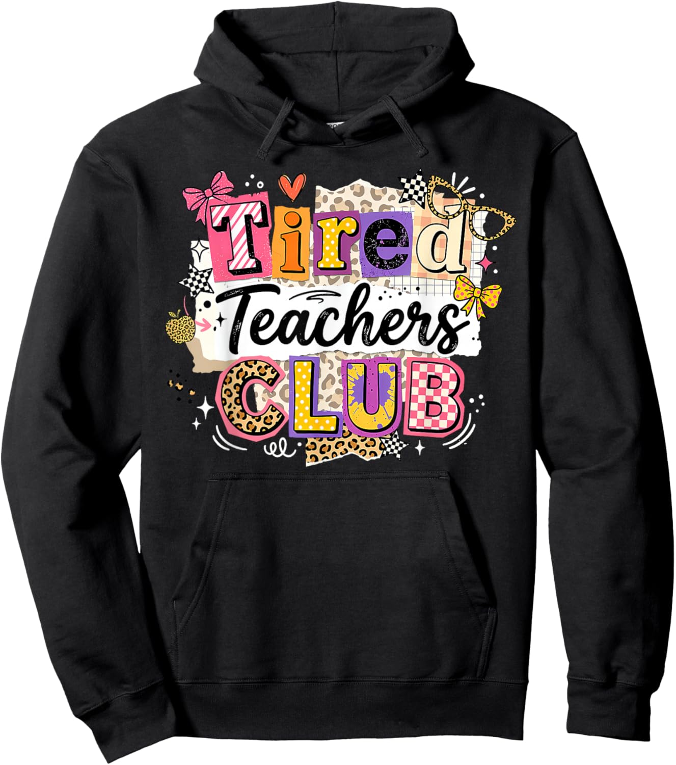 Tired Teachers Summer Club Funny Teacher Summer Vacation Hoodie - Hoodie | Black