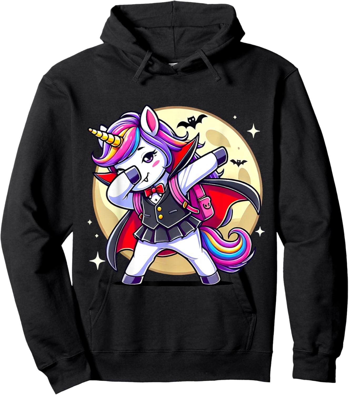 Funny Unicorn Dabbing Costumes Dab Spooky Halloween Vampire Hoodie - Hoodie | Black