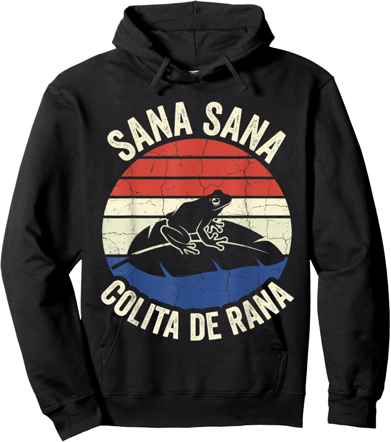 Sana Sana Colita De Rana Funny Puerto Rico Retro Coqui Hoodie - Hoodie | Black