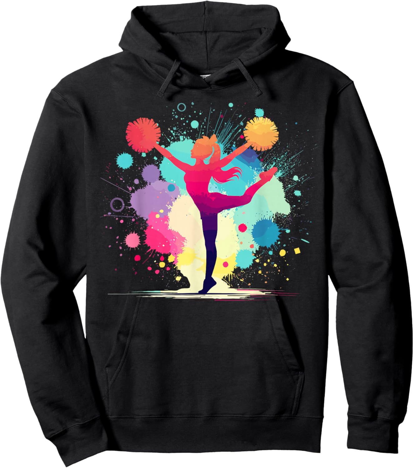 Cheerleader and Cheerleader Graphic for Girls Hoodie - Hoodie | Black