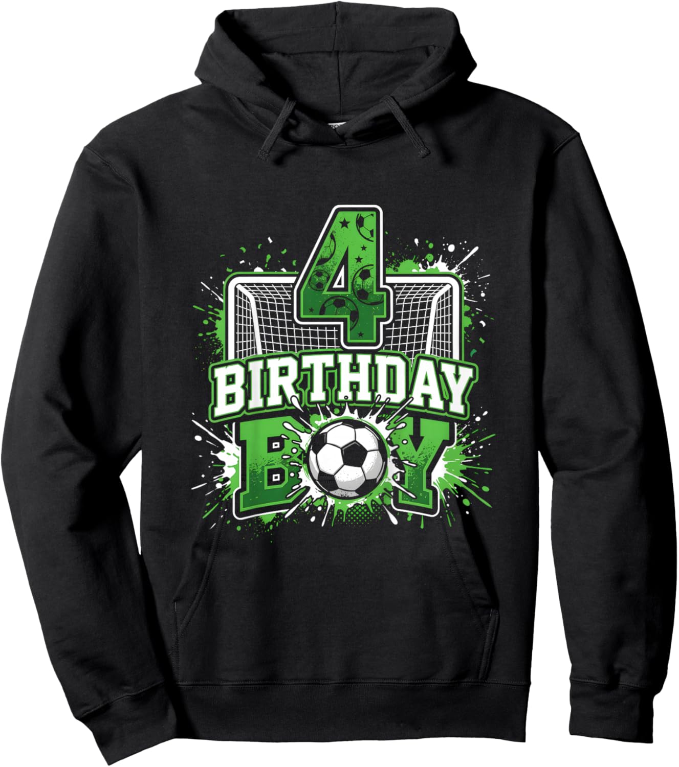Filet de Football pour 4e Anniversaire garçon 4 Ans Hoodie - Hoodie | Black