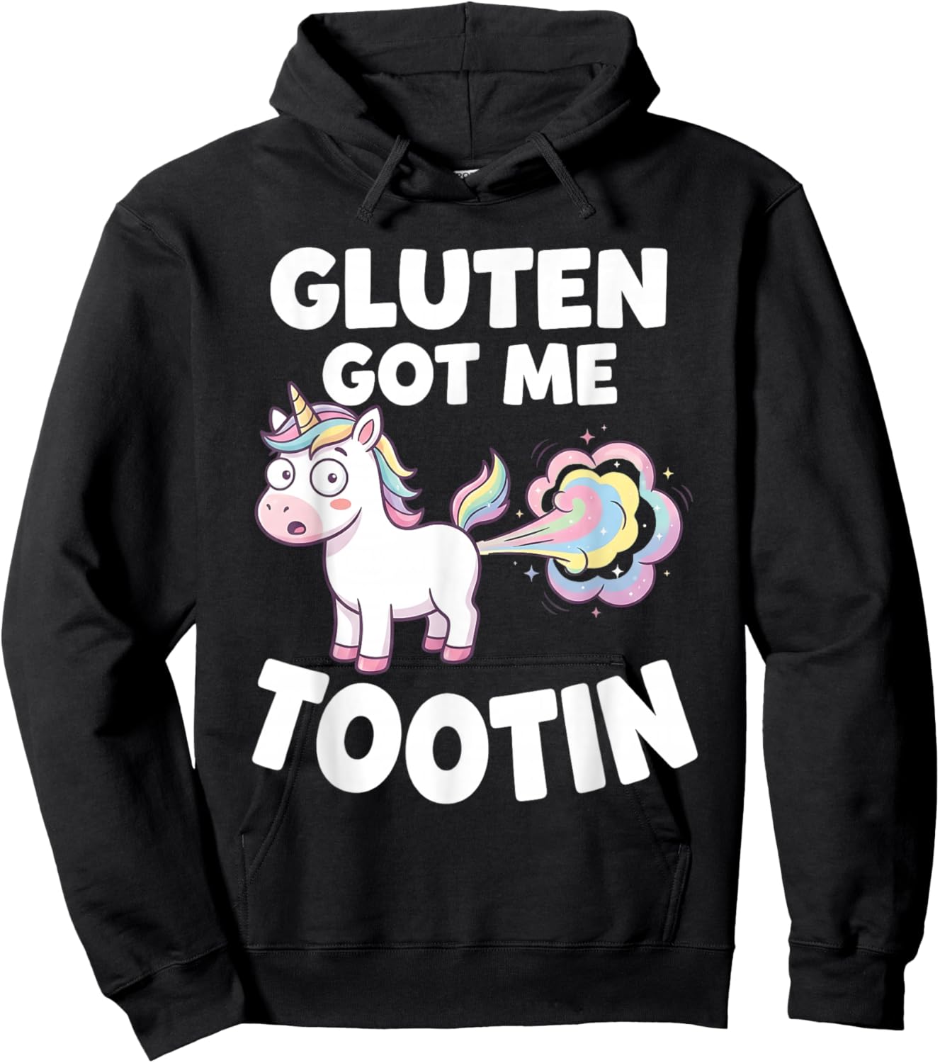 Gluten Got Me Tootin Panda Hoodie - Hoodie | Black