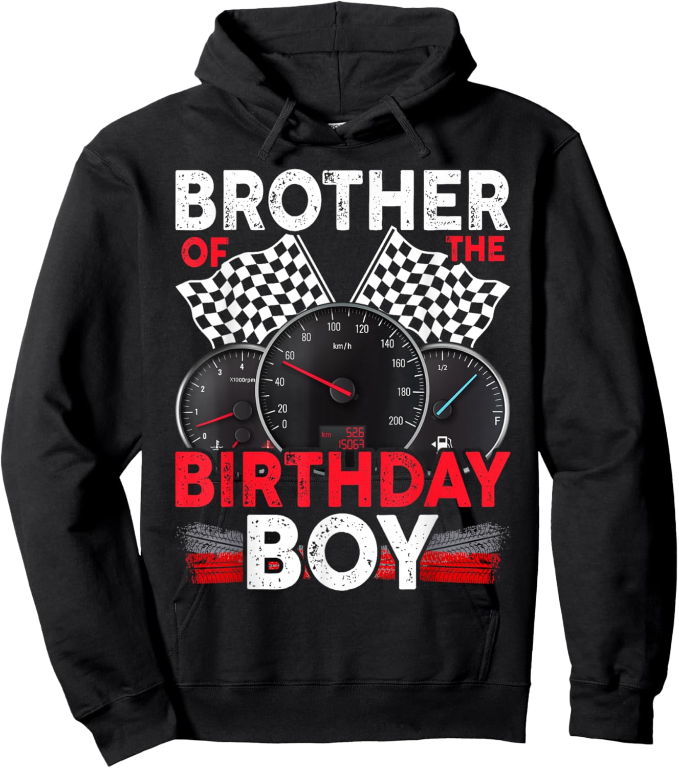 Race Car Brother Of The Birthday Boy Racing Family Pit Crew Hoodie - Hoodie | Black
