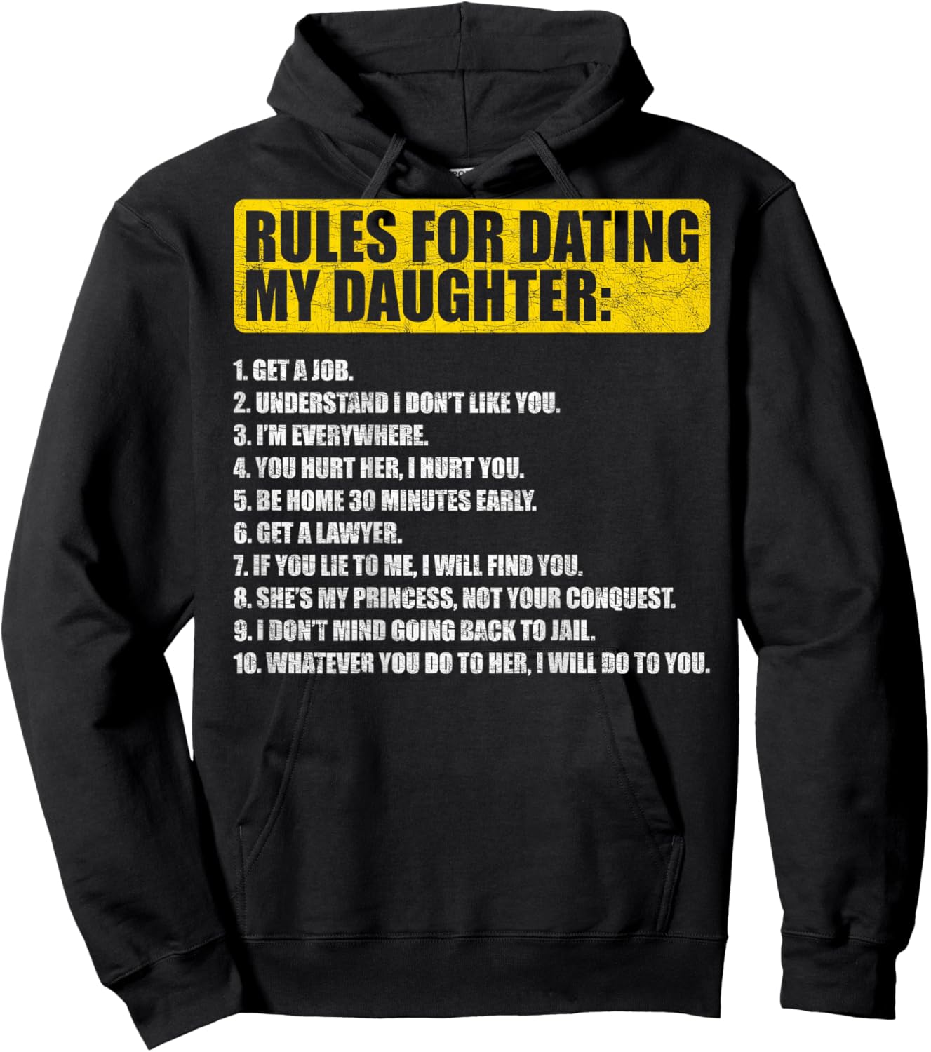 Rules for Dating My Daughter Funny Dad Daughter Hoodie - Hoodie | Black