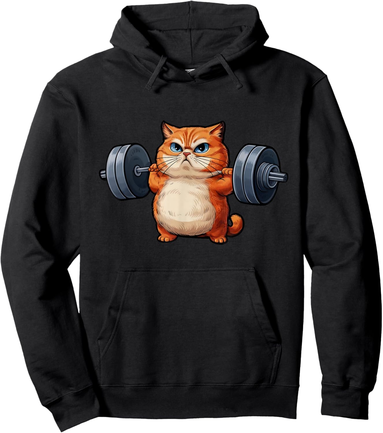 Cat Weightlifting - Funny Cat Workout and Fitness Women Kids Hoodie - Hoodie | Black