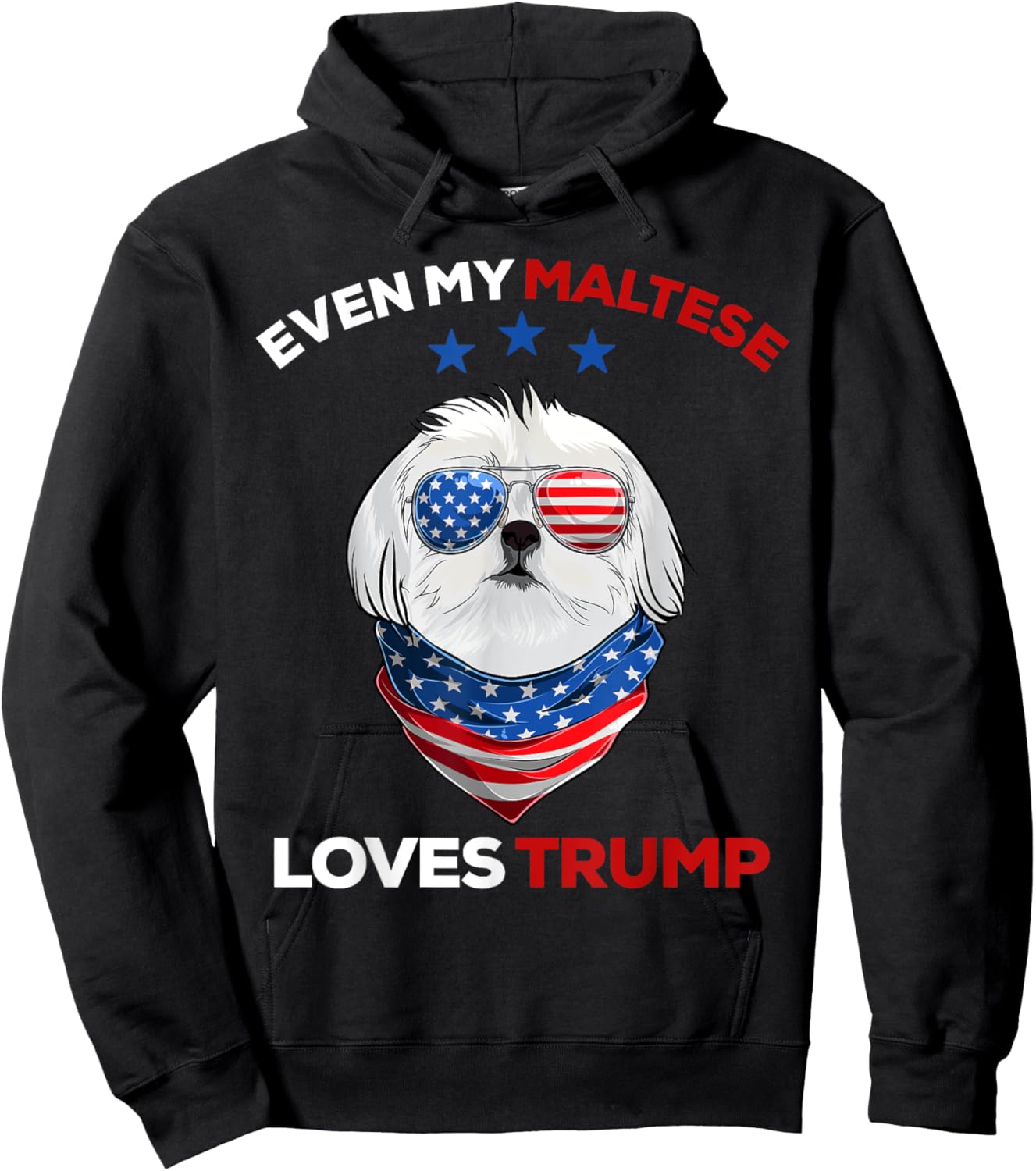 Dog Dad Donald Trump 2024, My Maltese Loves Trump Hoodie - Hoodie | Black