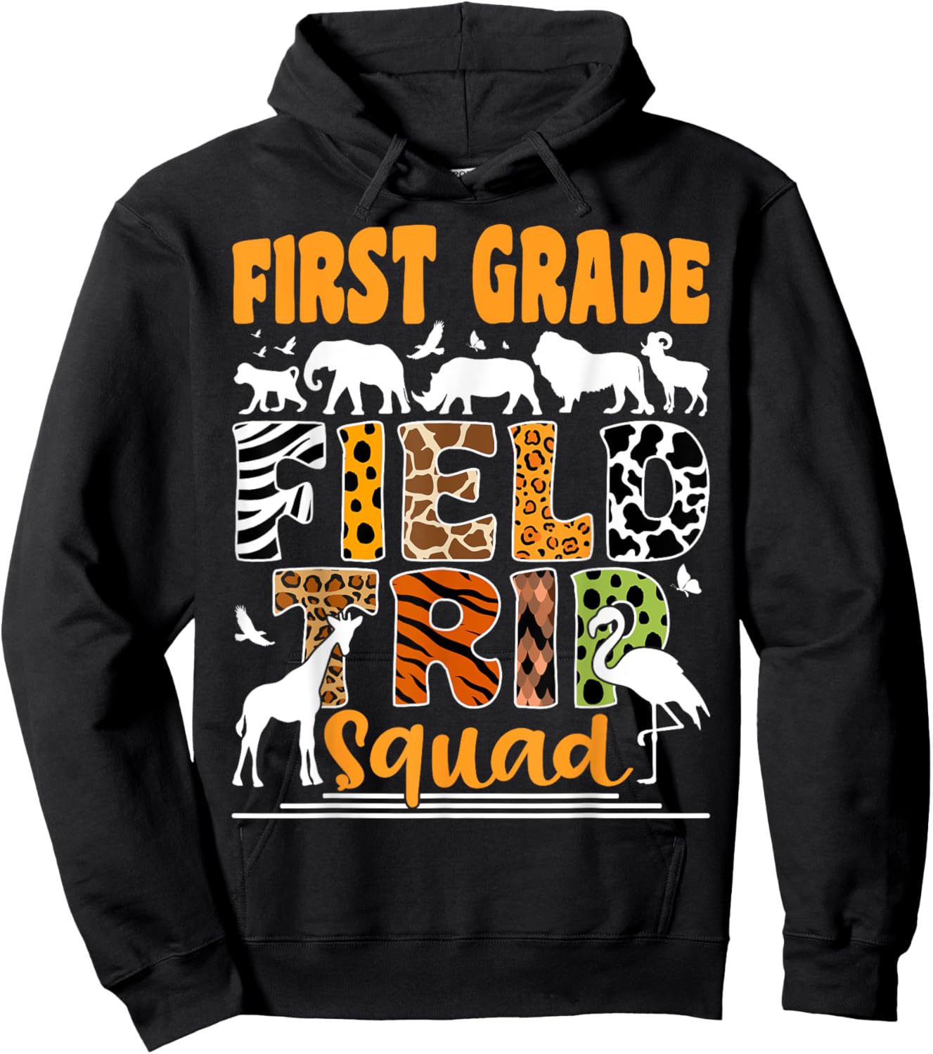 First Grade Field Trip Squad Safari 1st Grade Field Trip Zoo Hoodie - Hoodie | Black