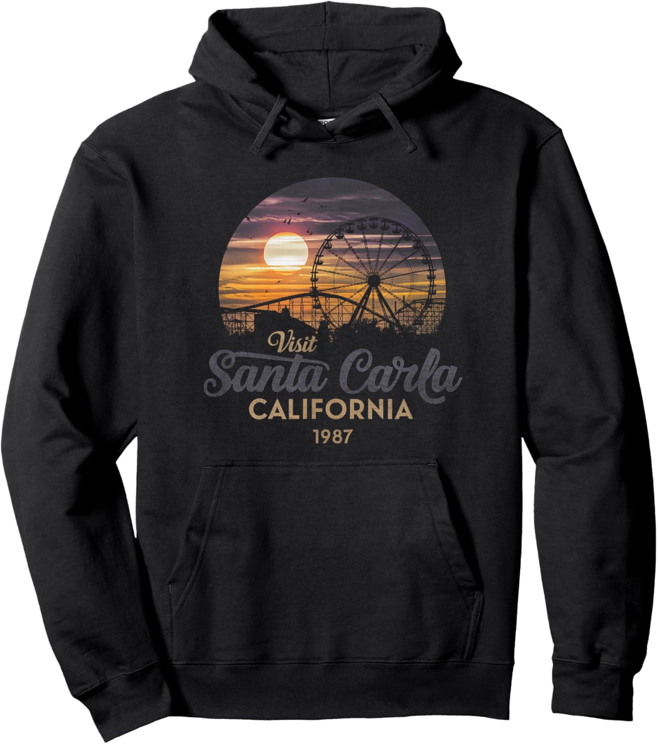 Santa Carla 1987 California Retro Sunset Nostalgia Hoodie - Hoodie | Black