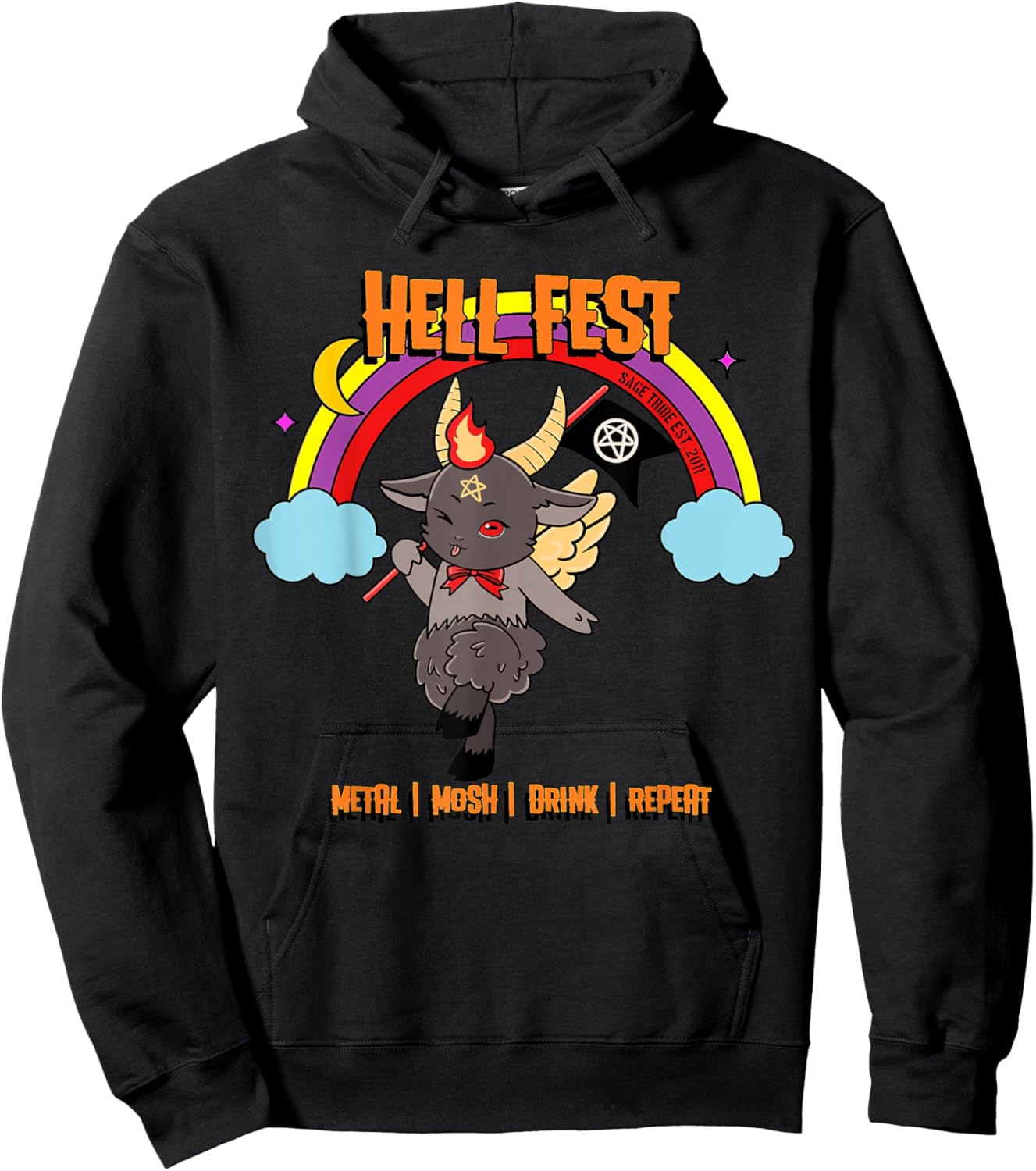 Repeating Drink HellFest Baby Baphomet Metal Mosh Hoodie - Hoodie | Black