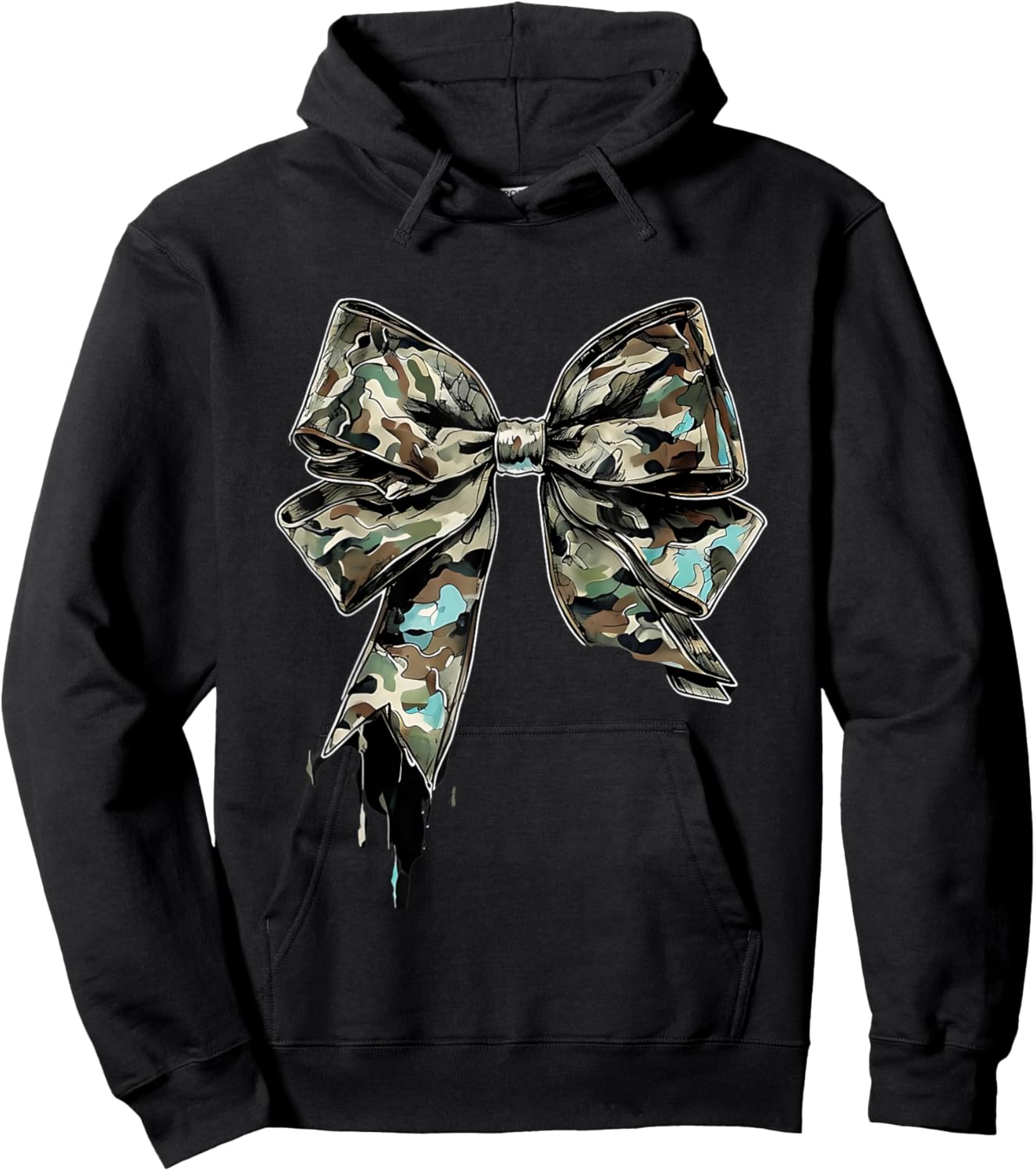 Camouflage Old Camo Bow Camo Coquette Bow Hunting Women Girl Hoodie - Hoodie | Black