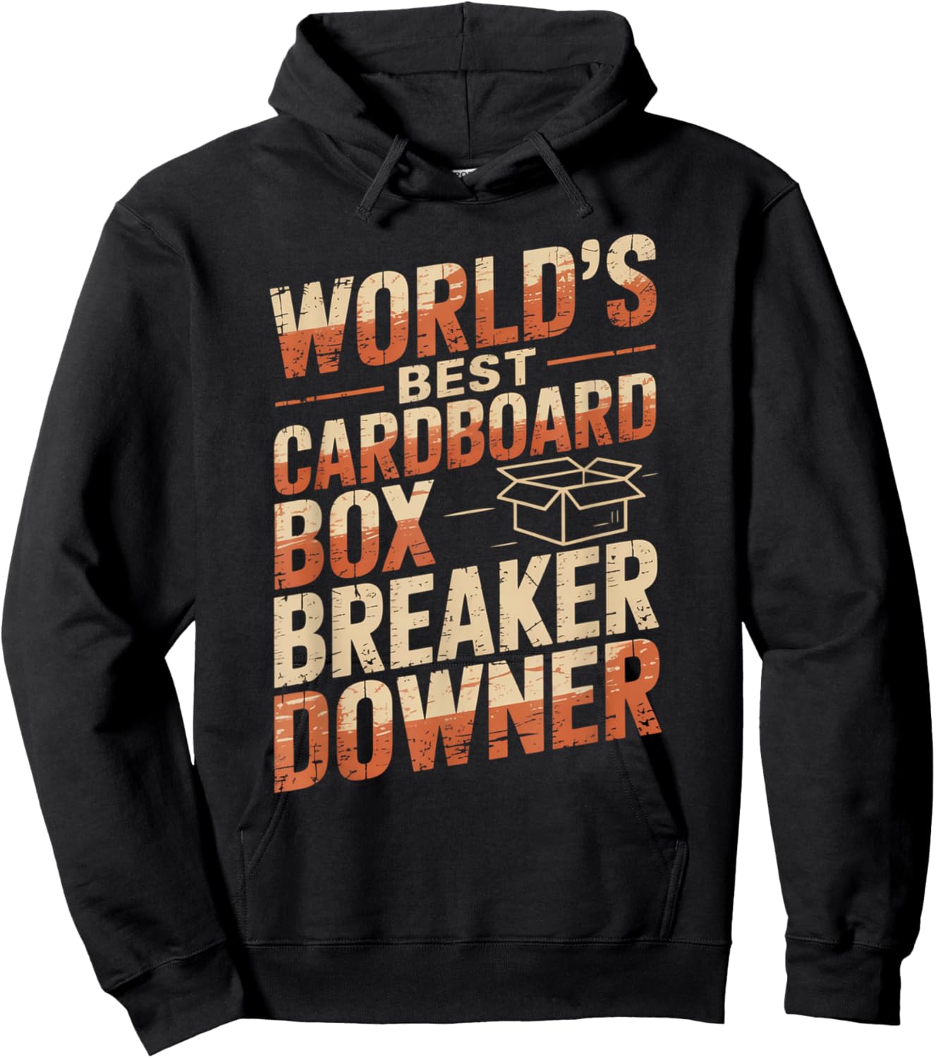 Funny Cardboard Box Breaker Downer Sarcastic Recycling Hero Hoodie - Hoodie | Black