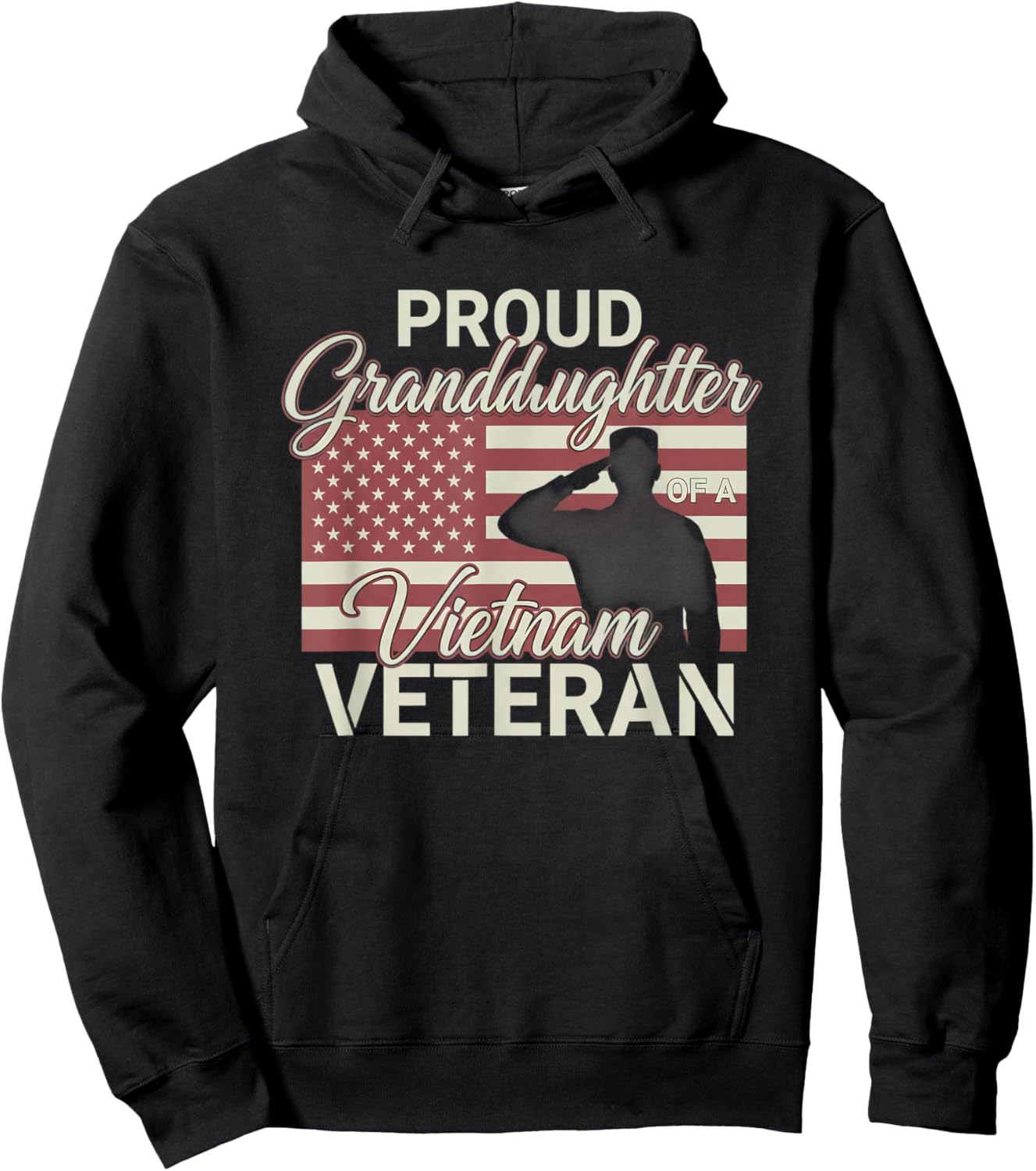 USA Proud Granddaughter of A Vietnam Veteran Hoodie - Hoodie | Black