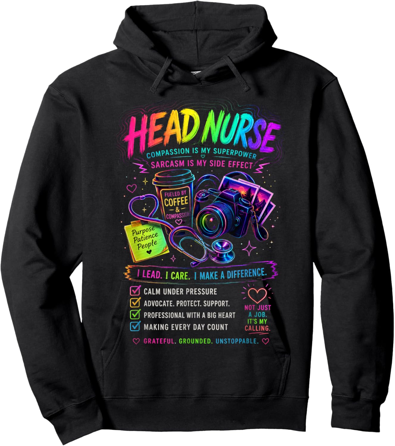 Sarcastic Head Nurse Hoodie - Hoodie | Black