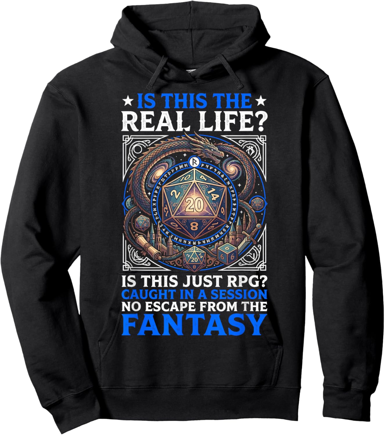 is This Real Life Funny Role Playing RPG Gamer D20 Hoodie - Hoodie | Black