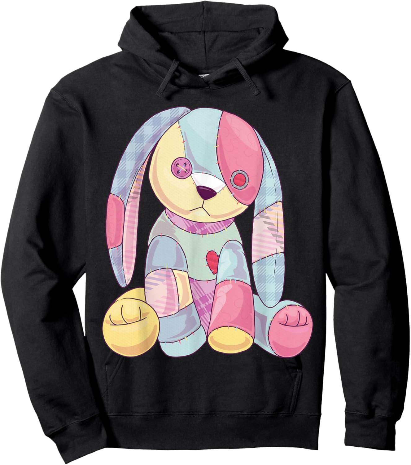 Pastel Goth Shirt Creepy Cute Witchy Bunny Aesthetic Rabbit Hoodie - Hoodie | Black