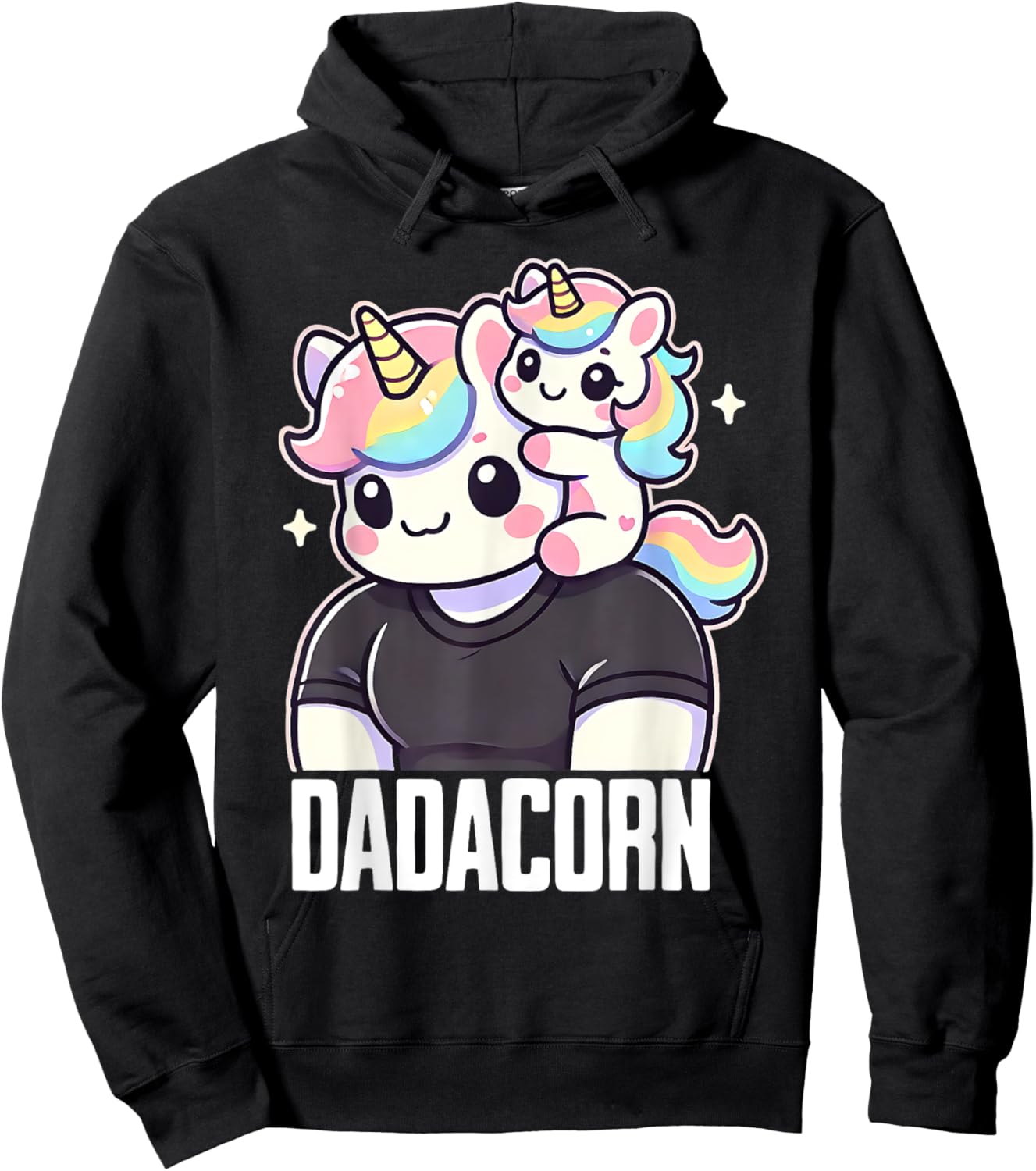 Dadacorn, Daddy Daughter Unicorn, Girldad Hoodie - Hoodie | Black