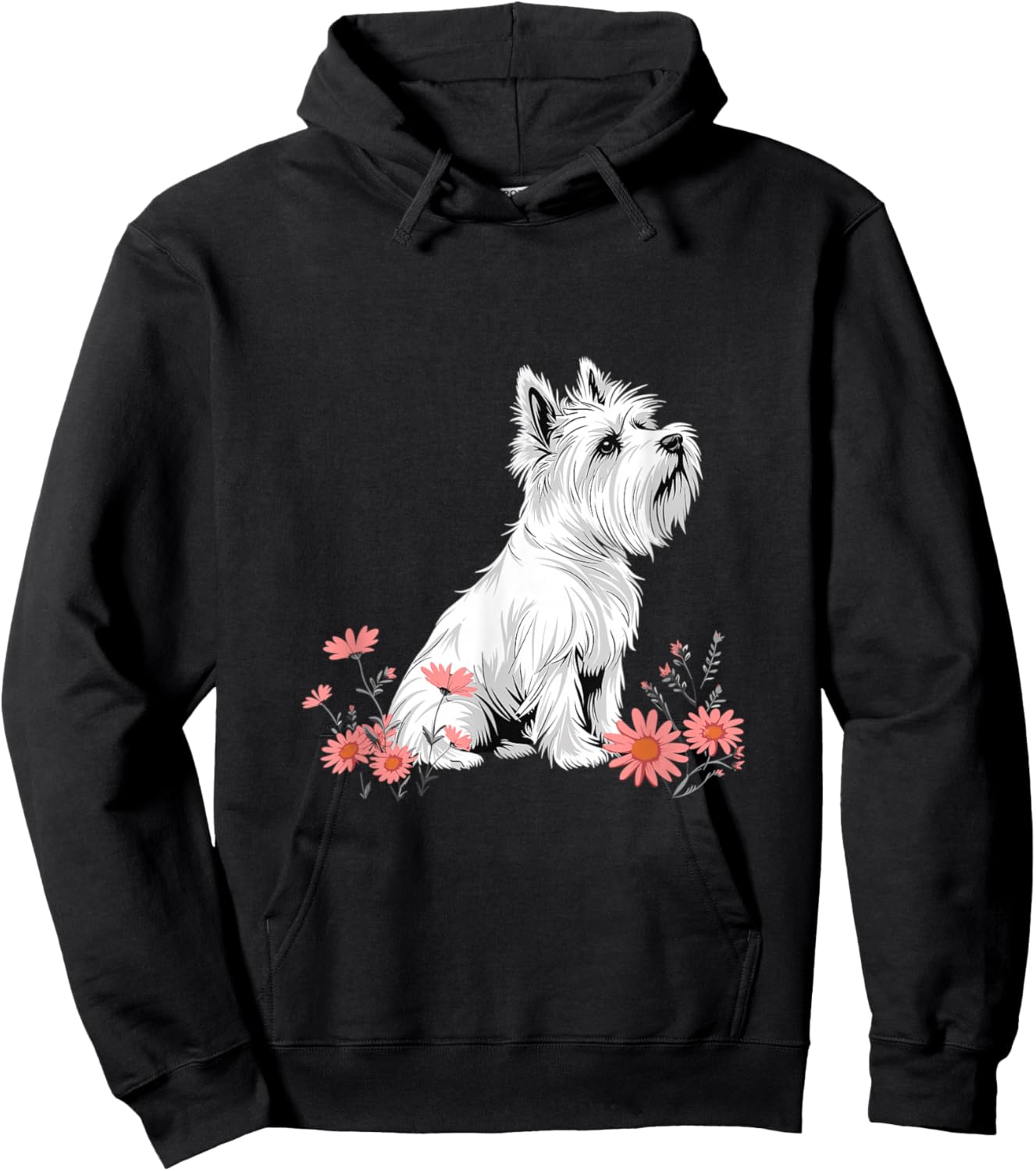 Westie West Highland White Terrier Dog Breed Graphic Hoodie - Hoodie | Black