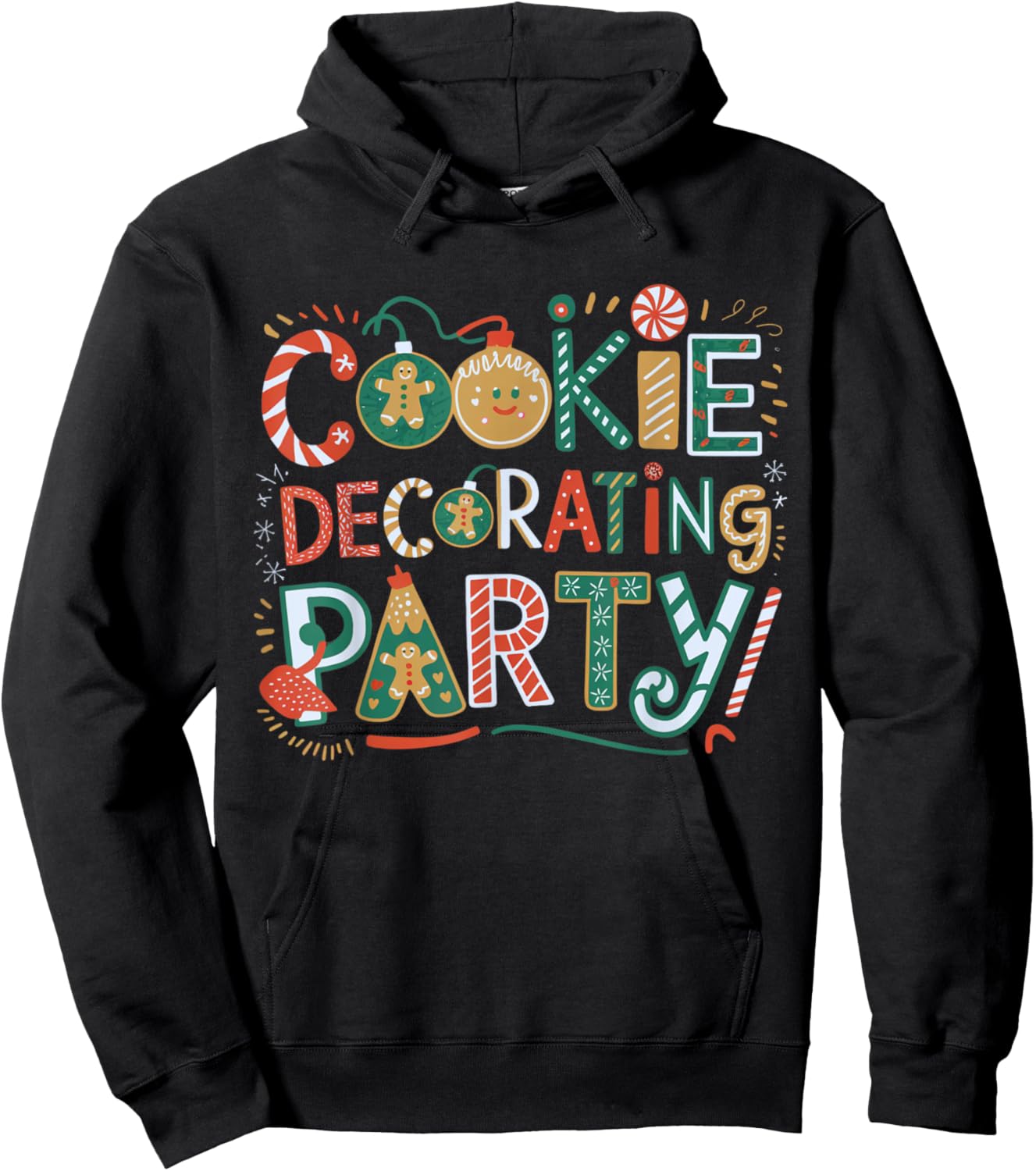 Festive Cookie Decorating Party Christmas Baking Holiday Hoodie - Hoodie | Black