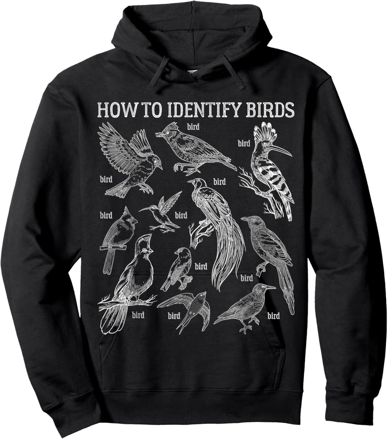 How To Identify Birds Funny Birds Lover Nature Ornithologist Hoodie - Hoodie | Black