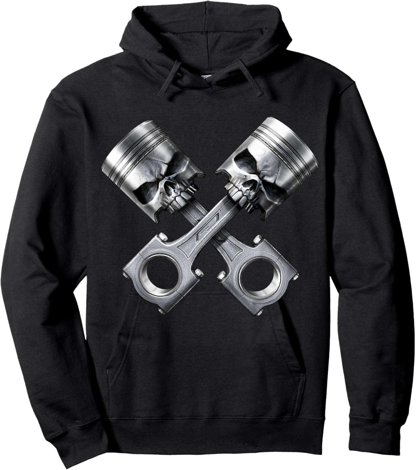 Skull Engine Piston Skull Motorsport Tuning , Black, S Hoodie - Hoodie | Black